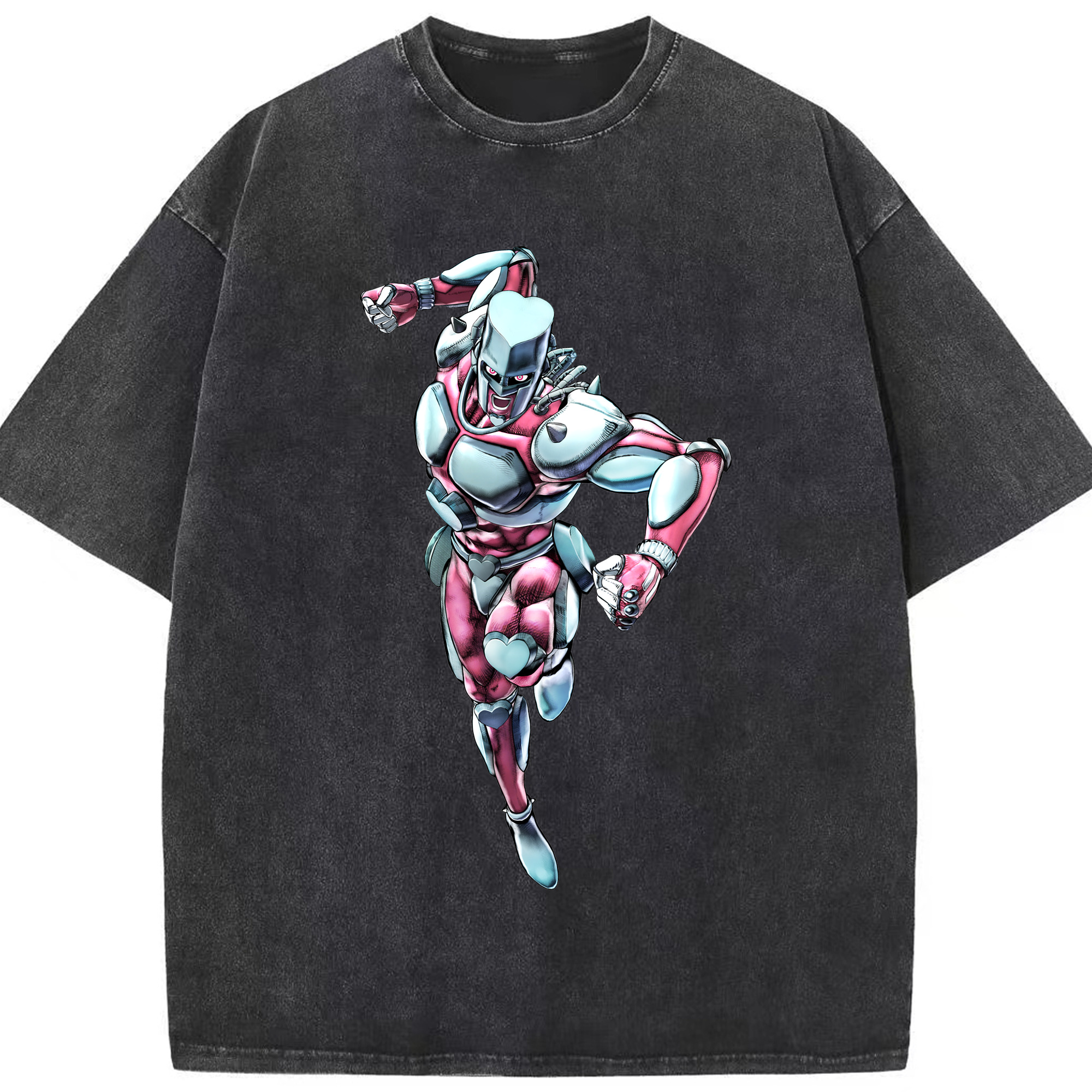 （画像用） ジョジョの奇妙な冒険 ひがしかた じょうすけ JoJo's Bizarre Adventure Higashikata Josuke 綿100% ヴィンテージ風 半袖Tシャツ（フロントプリント）