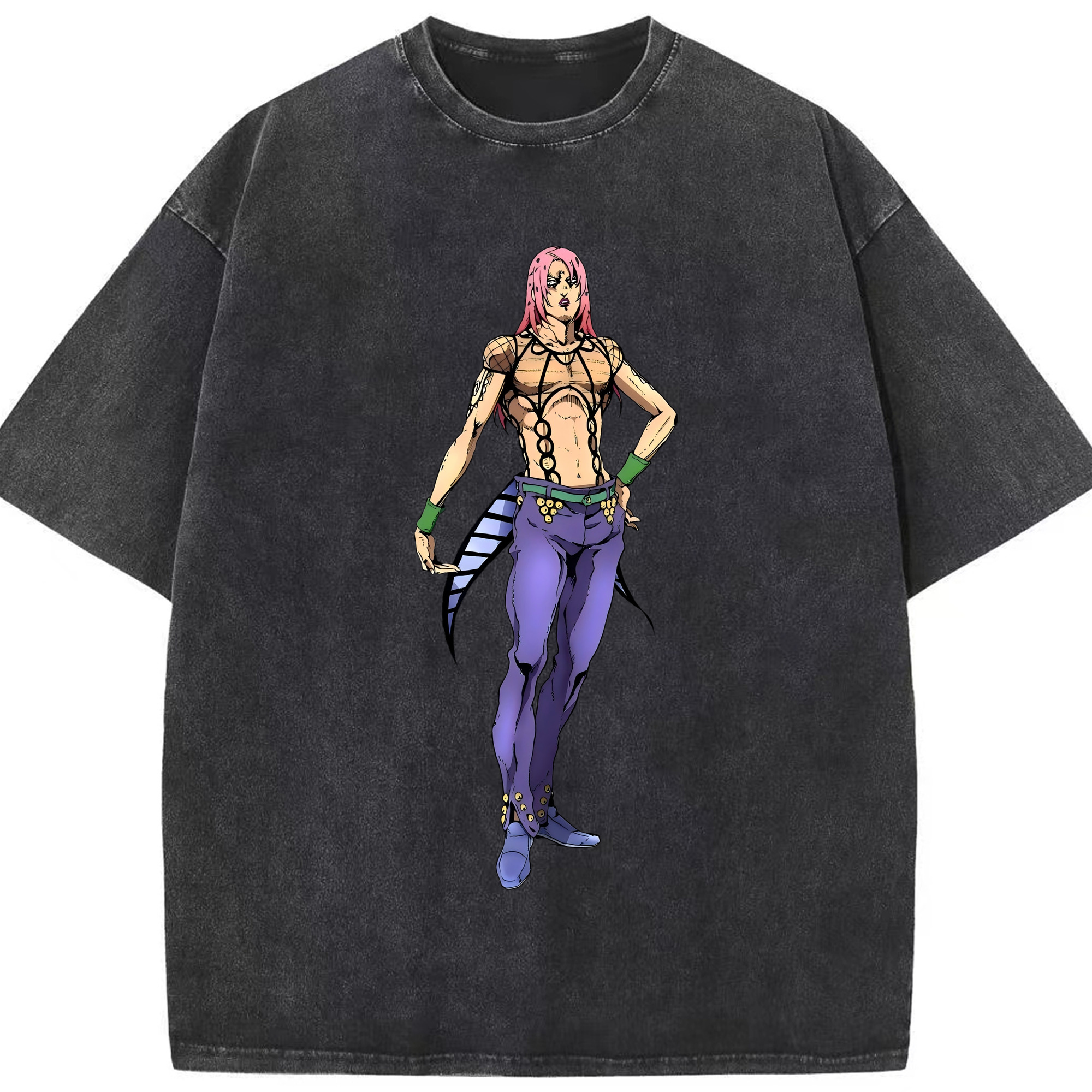 （画像用） ジョジョの奇妙な冒険 ビネガー?ドッピオ JoJo's Bizarre Adventure Vinegar Doppio 綿100% ヴィンテージ風 半袖Tシャツ（フロントプリント）