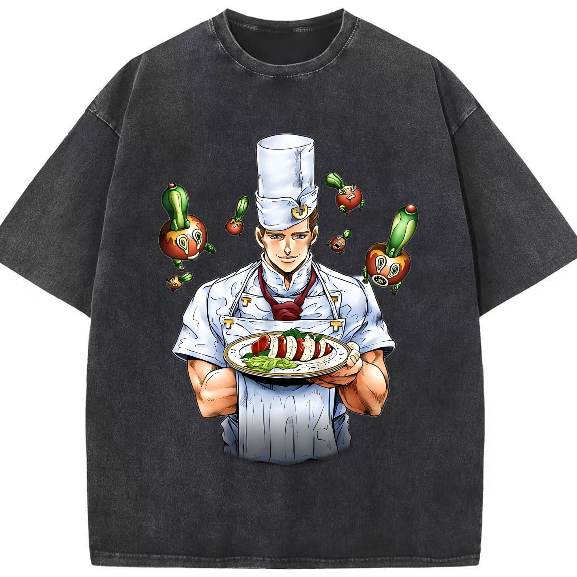 （画像用） ジョジョの奇妙な冒険 Tonio Trussardi JoJo's Bizarre Adventure トニオ?トラッサルディ 綿100% ヴィンテージ風 半袖Tシャツ（フロントプリント）