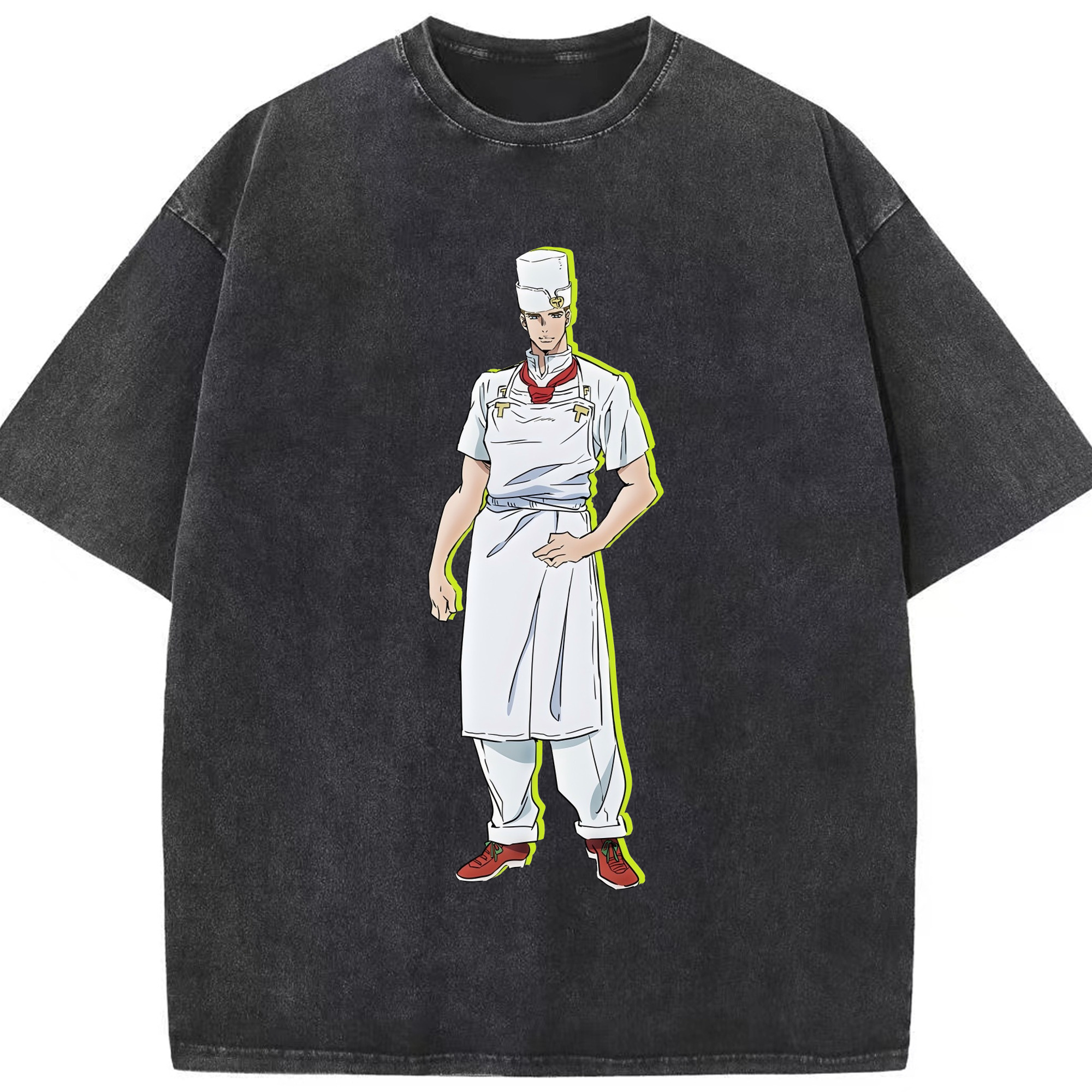 （画像用） ジョジョの奇妙な冒険 Tonio Trussardi JoJo's Bizarre Adventure トニオ?トラッサルディ 綿100% ヴィンテージ風 半袖Tシャツ（フロントプリント）