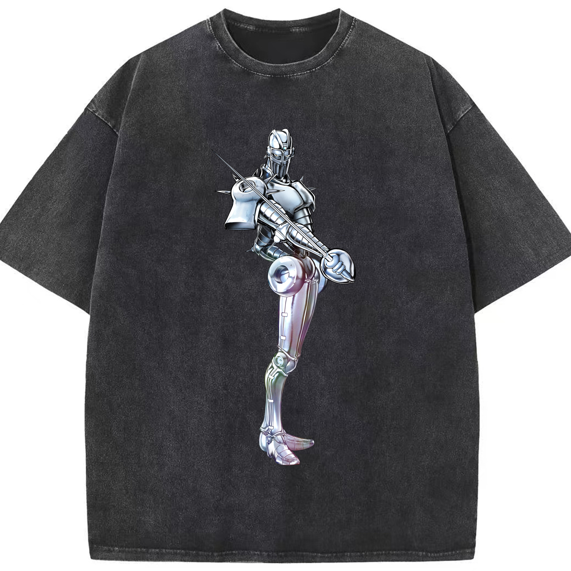 （画像用） ジョジョの奇妙な冒険 ジャン＝ピエール?ポルナレフ JoJo's Bizarre Adventure Jan Pierre Polnareff 綿100% ヴィンテージ風 半袖Tシャツ（フロントプリント）