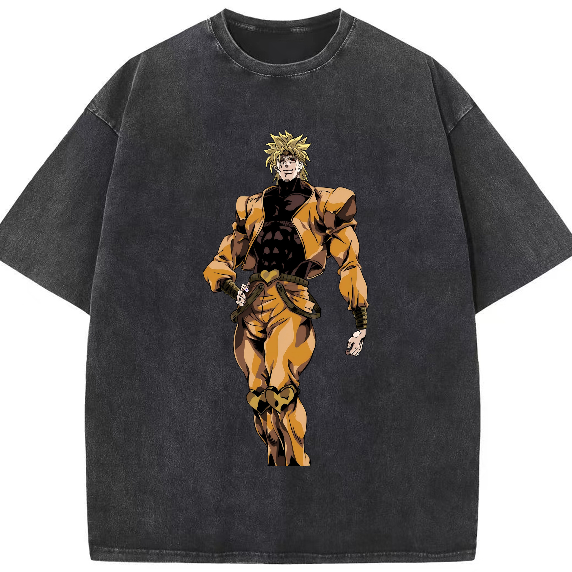 （画像用） ジョジョの奇妙な冒険 ディオ?ブランドー JoJo's Bizarre Adventure Dio Brando 綿100% ヴィンテージ風 半袖Tシャツ（フロントプリント）