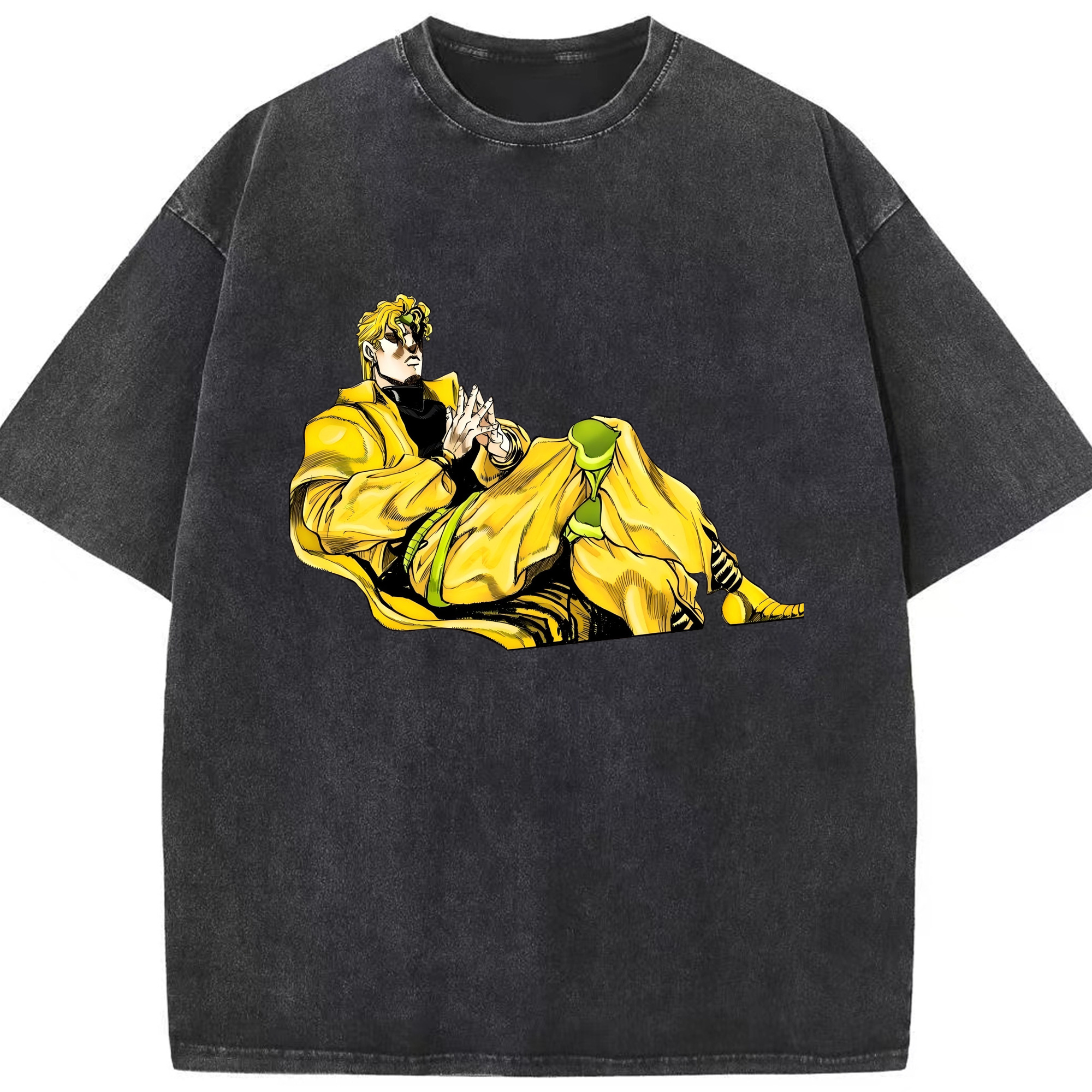 （画像用） ジョジョの奇妙な冒険 ディオ?ブランドー JoJo's Bizarre Adventure Dio Brando 綿100% ヴィンテージ風 半袖Tシャツ（フロントプリント）