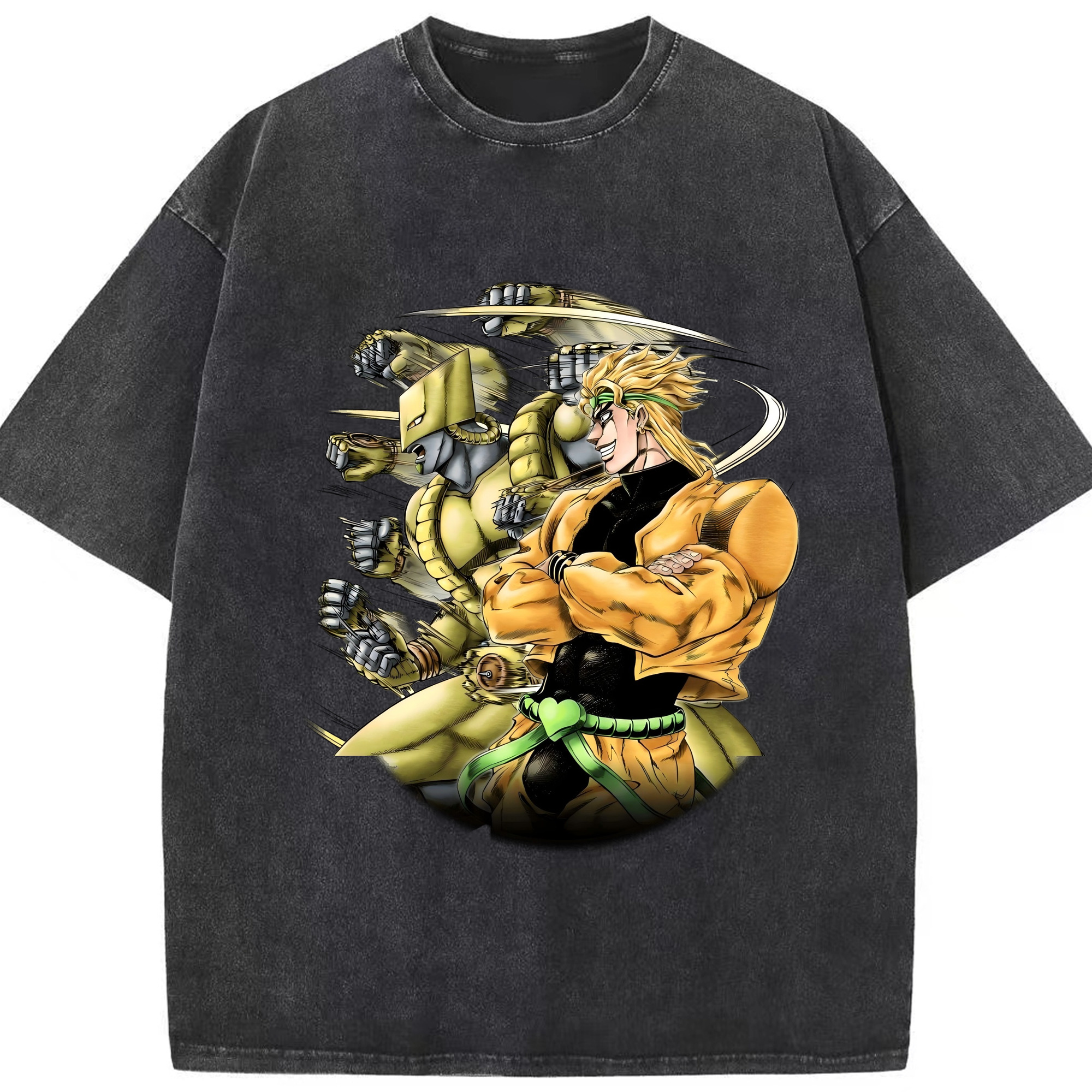 （画像用） ジョジョの奇妙な冒険 ディオ?ブランドー JoJo's Bizarre Adventure Dio Brando 綿100% ヴィンテージ風 半袖Tシャツ（フロントプリント）