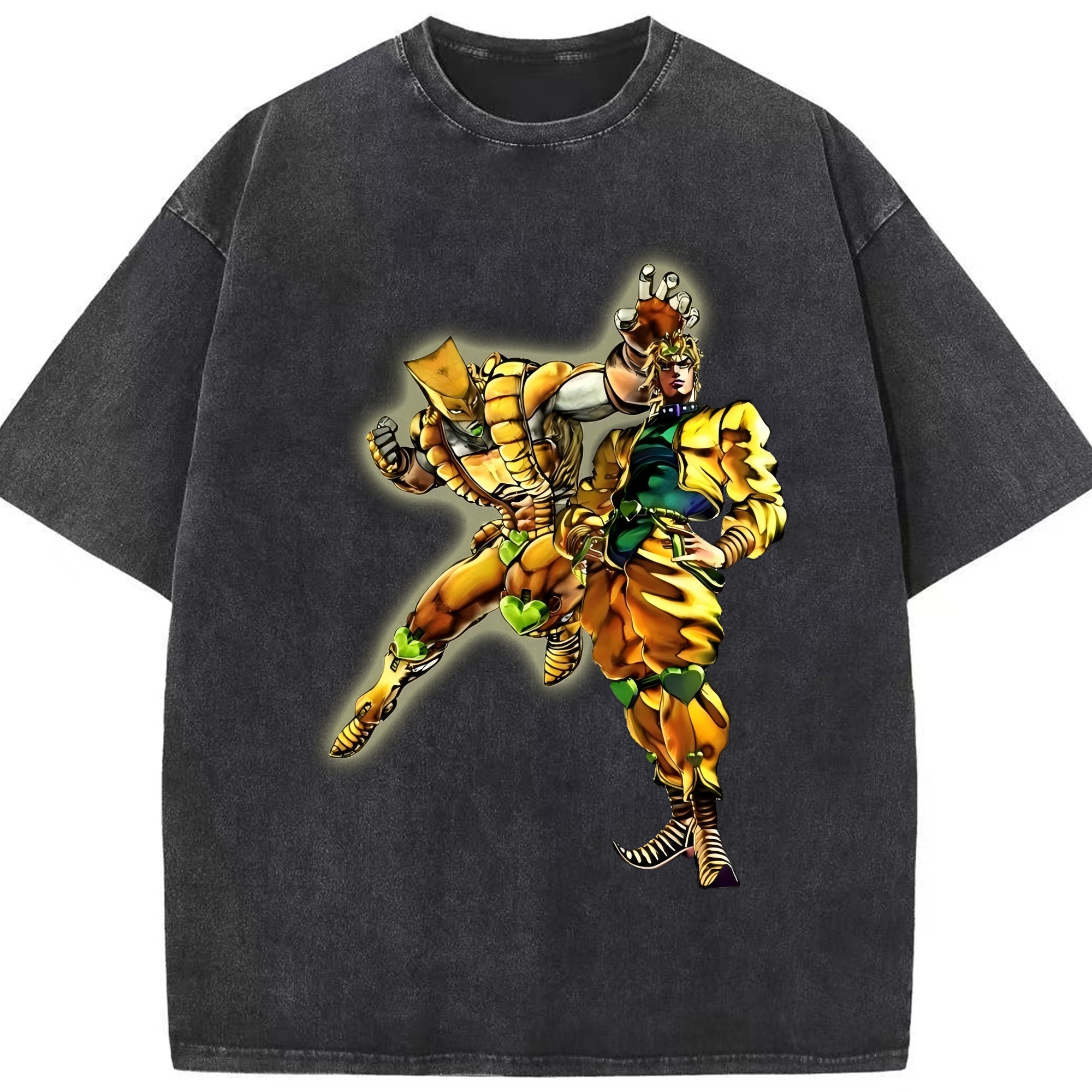 （画像用） ジョジョの奇妙な冒険 ディオ?ブランドー JoJo's Bizarre Adventure Dio Brando 綿100% ヴィンテージ風 半袖Tシャツ（フロントプリント）