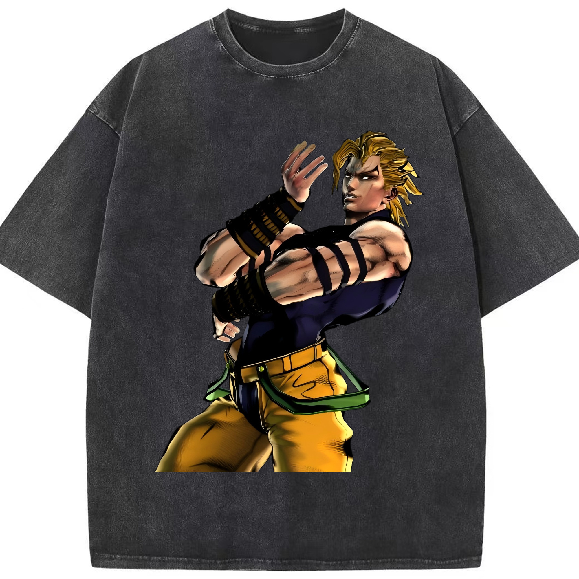 （画像用） ジョジョの奇妙な冒険 ディオ?ブランドー JoJo's Bizarre Adventure Dio Brando 綿100% ヴィンテージ風 半袖Tシャツ（フロントプリント）