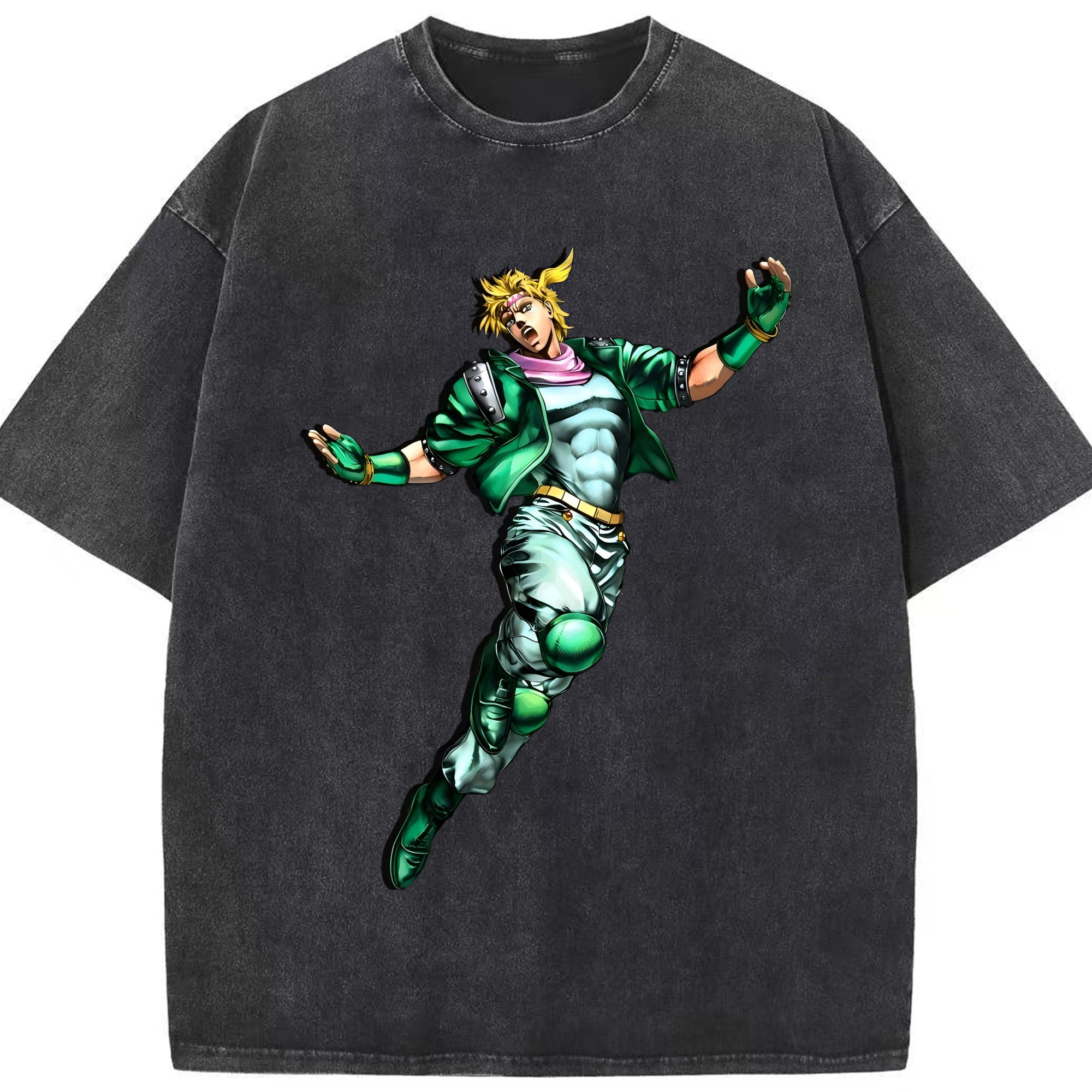 （画像用） ジョジョの奇妙な冒険 ディオ?ブランドー JoJo's Bizarre Adventure Dio Brando 綿100% ヴィンテージ風 半袖Tシャツ（フロントプリント）