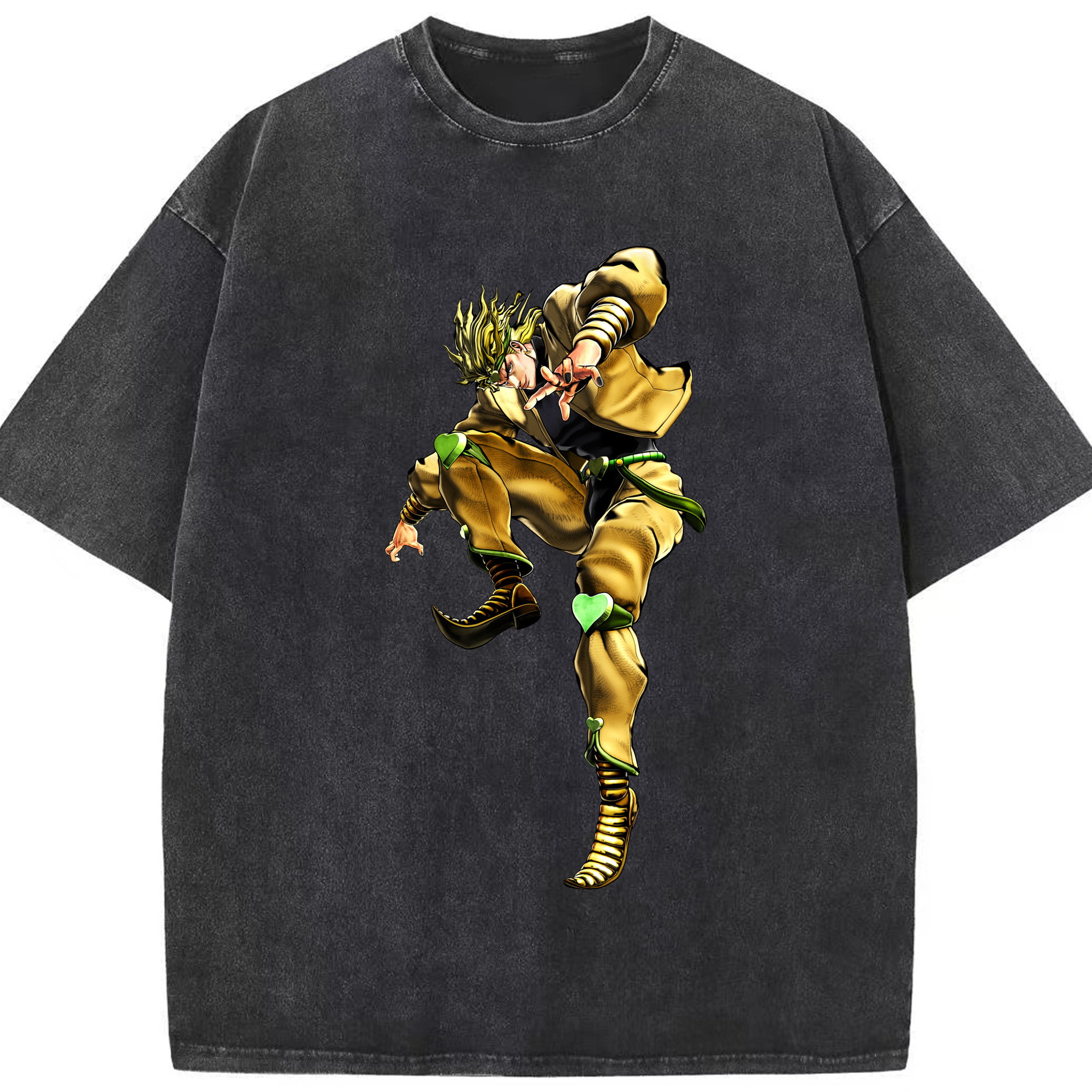 （画像用） ジョジョの奇妙な冒険 ディオ?ブランドー JoJo's Bizarre Adventure Dio Brando 綿100% ヴィンテージ風 半袖Tシャツ（フロントプリント）