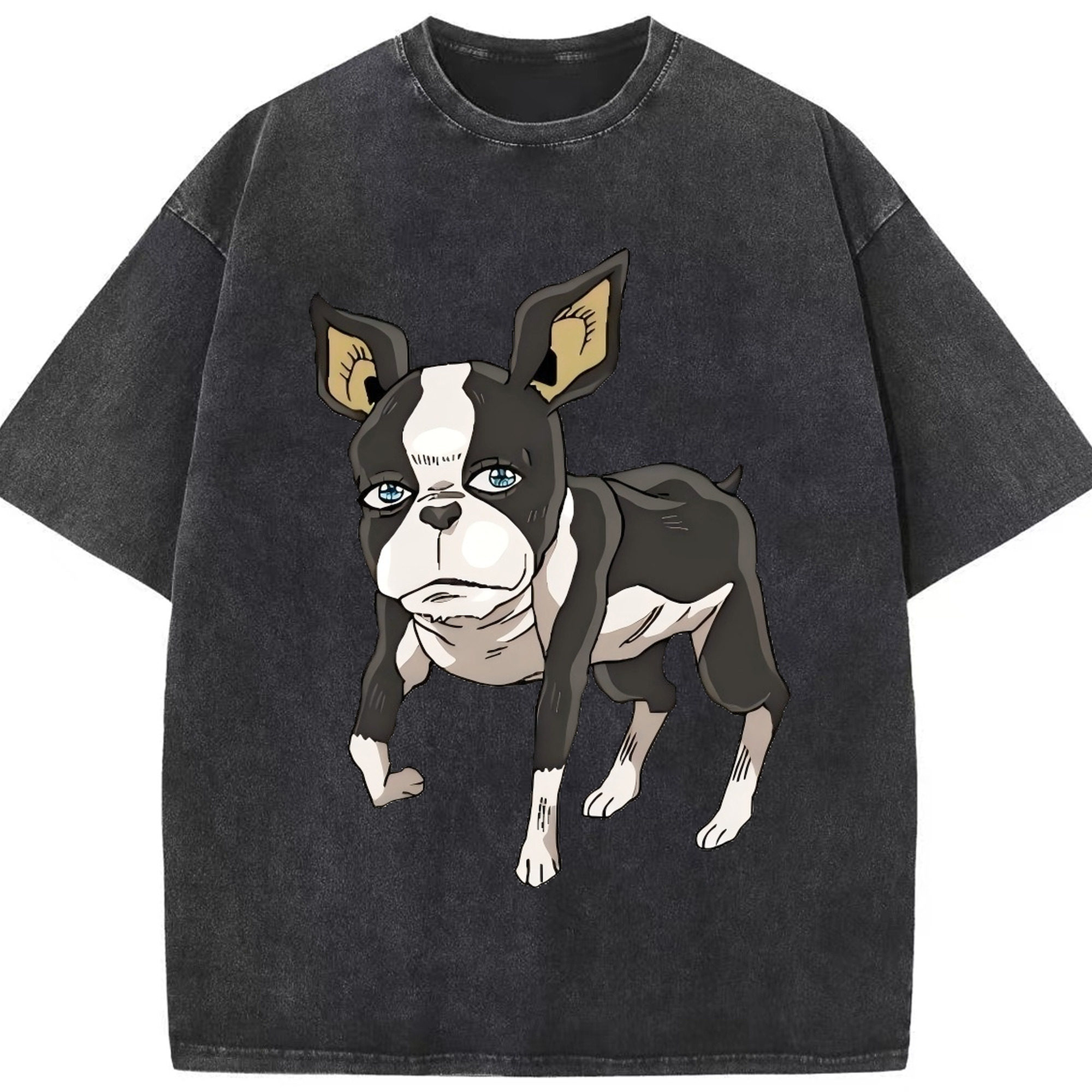（画像用） ジョジョの奇妙な冒険 イギー JoJo's Bizarre Adventure Iggy 綿100% ヴィンテージ風 半袖Tシャツ（フロントプリント）