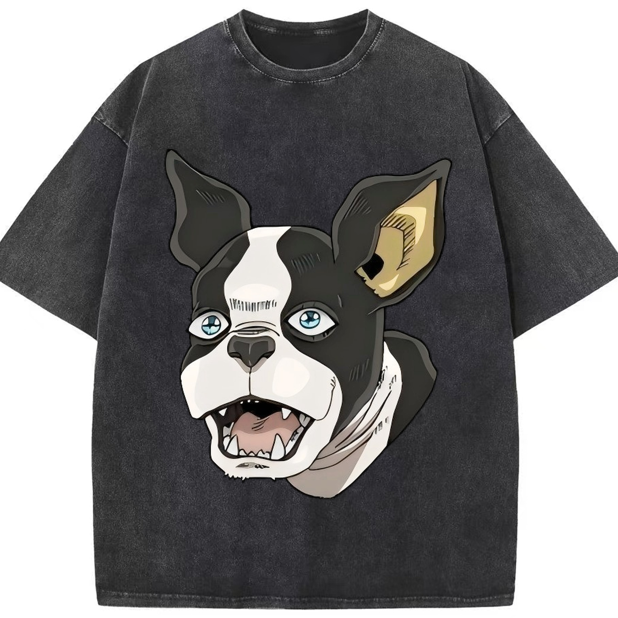 （画像用） ジョジョの奇妙な冒険 イギー JoJo's Bizarre Adventure Iggy 綿100% ヴィンテージ風 半袖Tシャツ（フロントプリント）