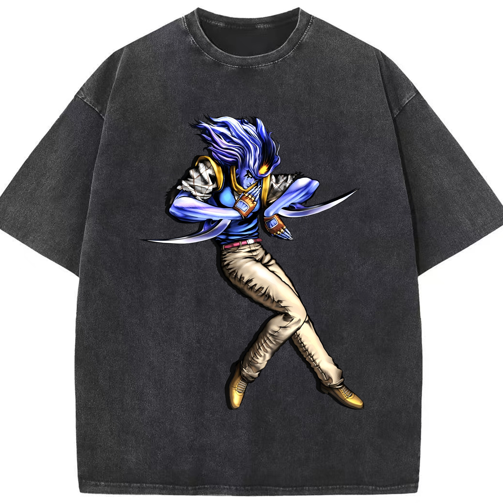 （画像用） ジョジョの奇妙な冒険 JoJo's Bizarre Adventure 綿100% ヴィンテージ風 半袖Tシャツ（フロントプリント）