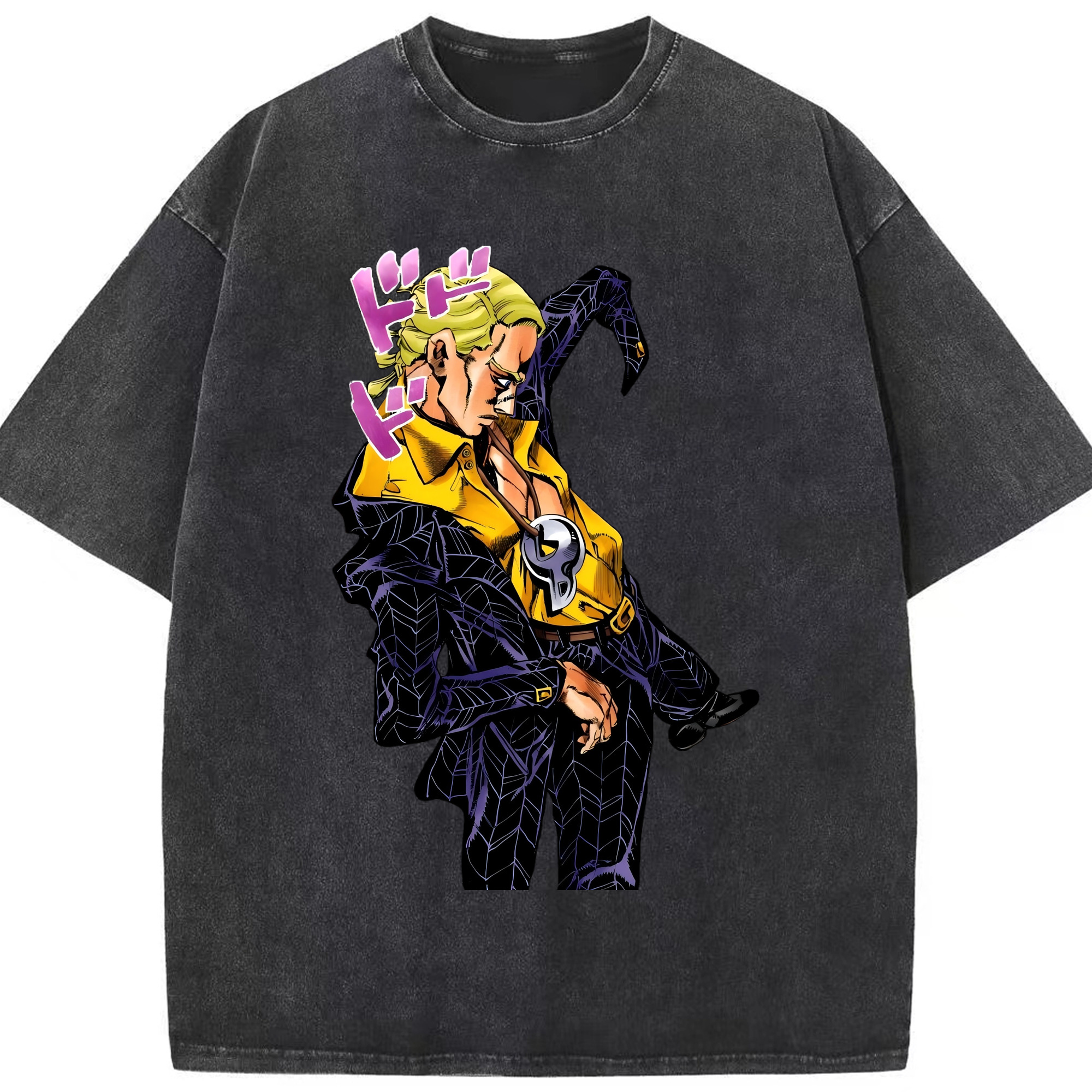 （画像用） ジョジョの奇妙な冒険 プロシュート JoJo's Bizarre Adventure Prosciutto 綿100% ヴィンテージ風 半袖Tシャツ（フロントプリント）