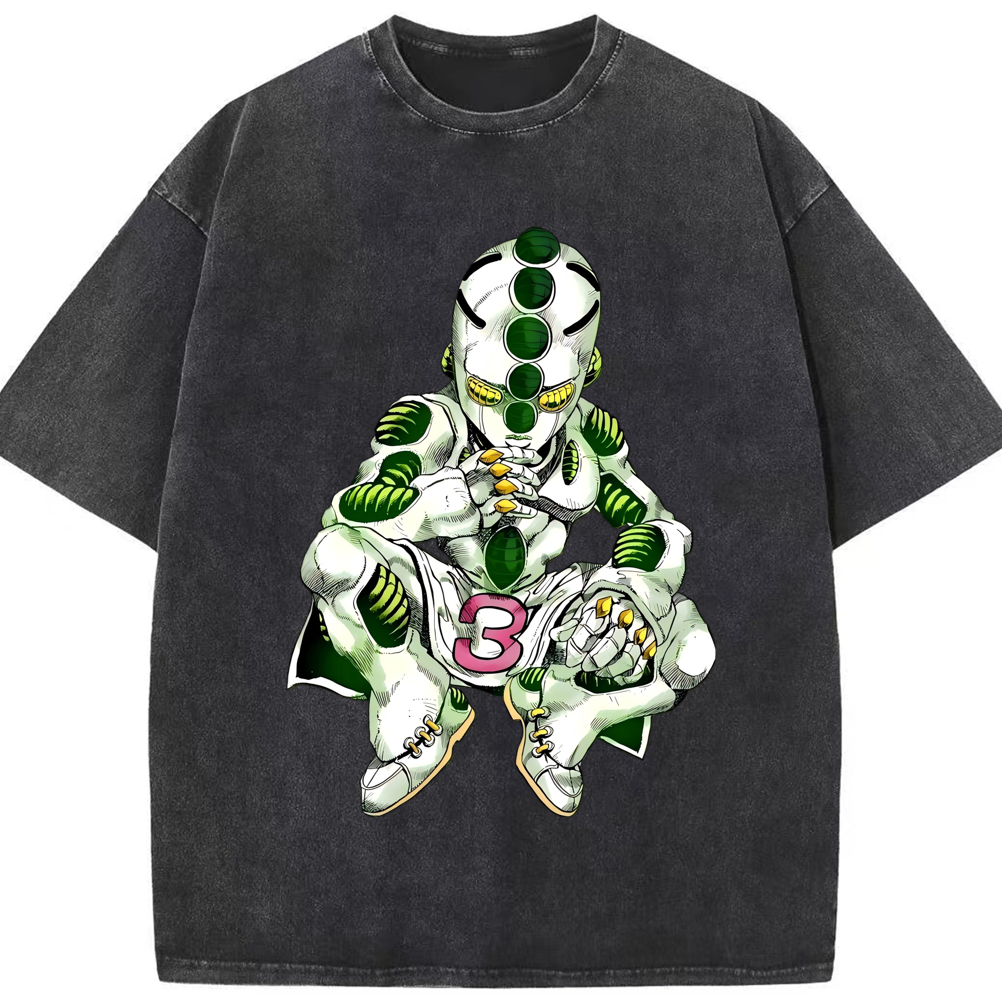 （画像用） ジョジョの奇妙な冒険 広瀨康一 JoJo's Bizarre Adventure Hirose Koichi 綿100% ヴィンテージ風 半袖Tシャツ（フロントプリント）