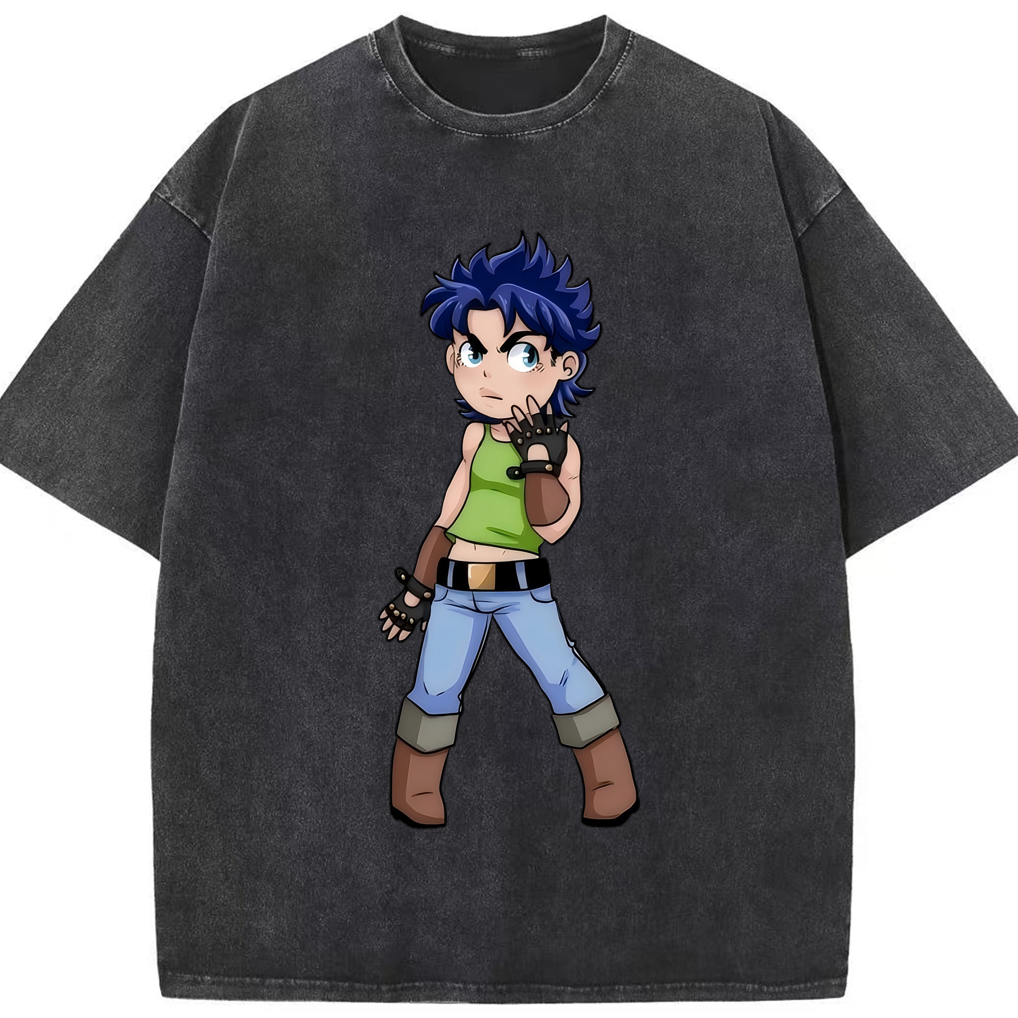 （画像用） ジョジョの奇妙な冒険 広瀨康一 JoJo's Bizarre Adventure Hirose Koichi 綿100% ヴィンテージ風 半袖Tシャツ（フロントプリント）