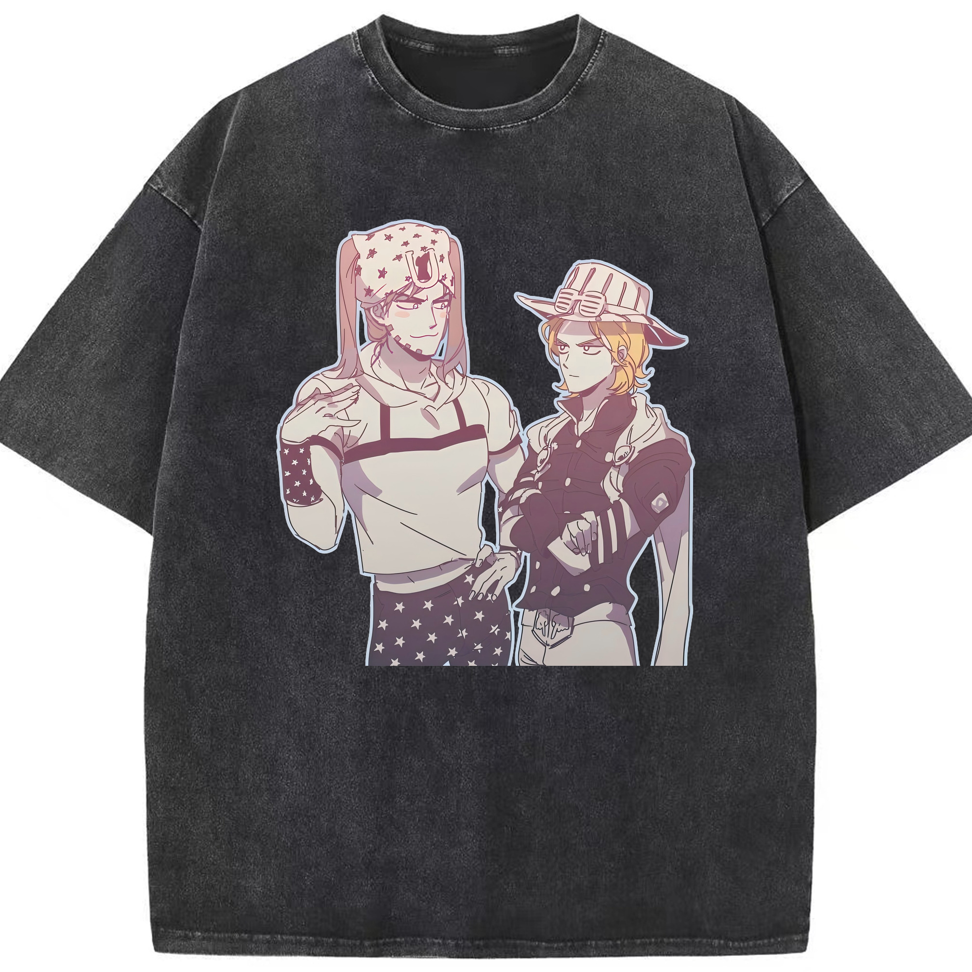 （画像用） ジョジョの奇妙な冒険 JoJo's Bizarre Adventure 綿100% ヴィンテージ風 半袖Tシャツ（フロントプリント）