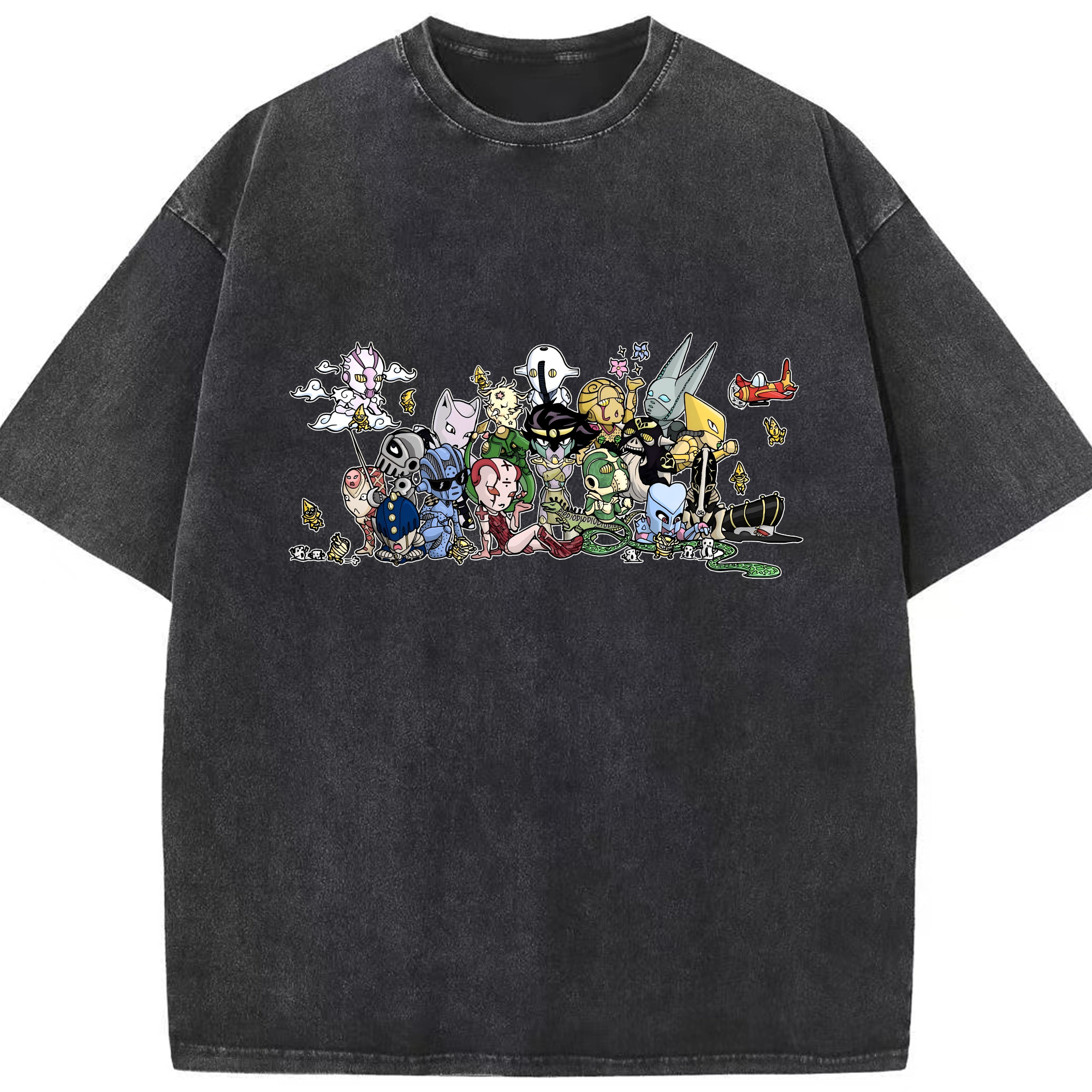 （画像用） ジョジョの奇妙な冒険 JoJo's Bizarre Adventure 綿100% ヴィンテージ風 半袖Tシャツ（フロントプリント）