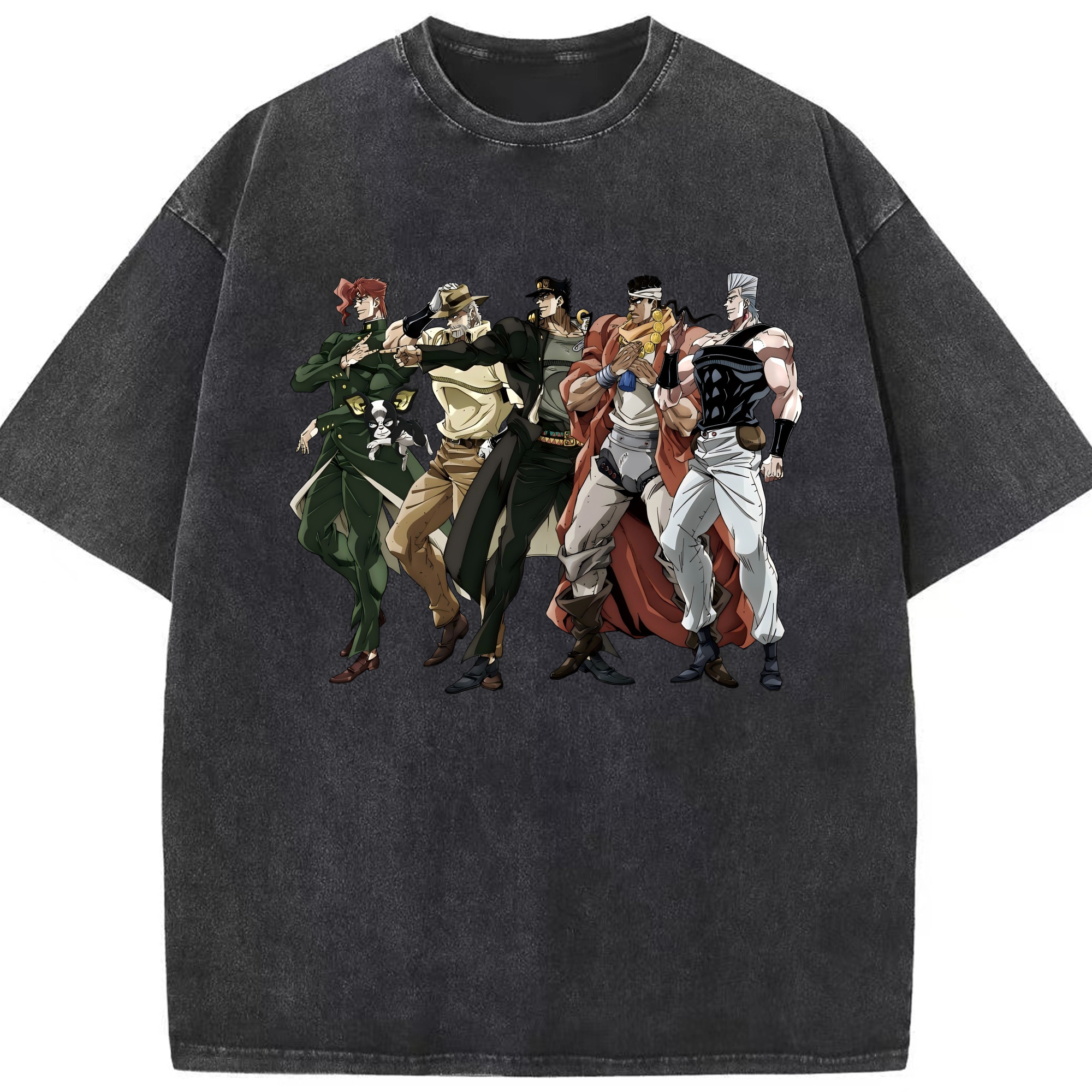 （画像用） ジョジョの奇妙な冒険 JoJo's Bizarre Adventure 綿100% ヴィンテージ風 半袖Tシャツ（フロントプリント）