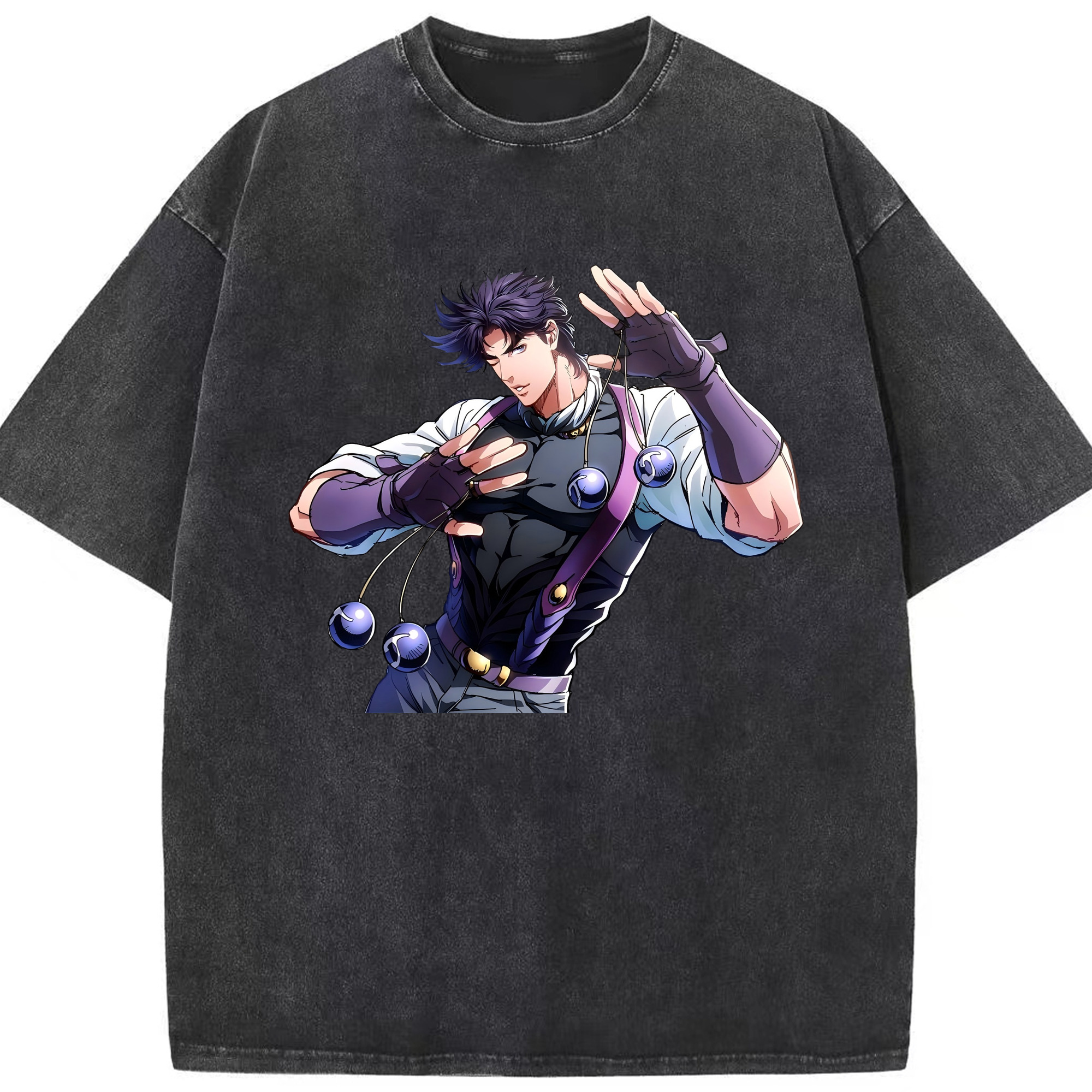 （画像用） ジョジョの奇妙な冒険 JoJo's Bizarre Adventure 綿100% ヴィンテージ風 半袖Tシャツ（フロントプリント）