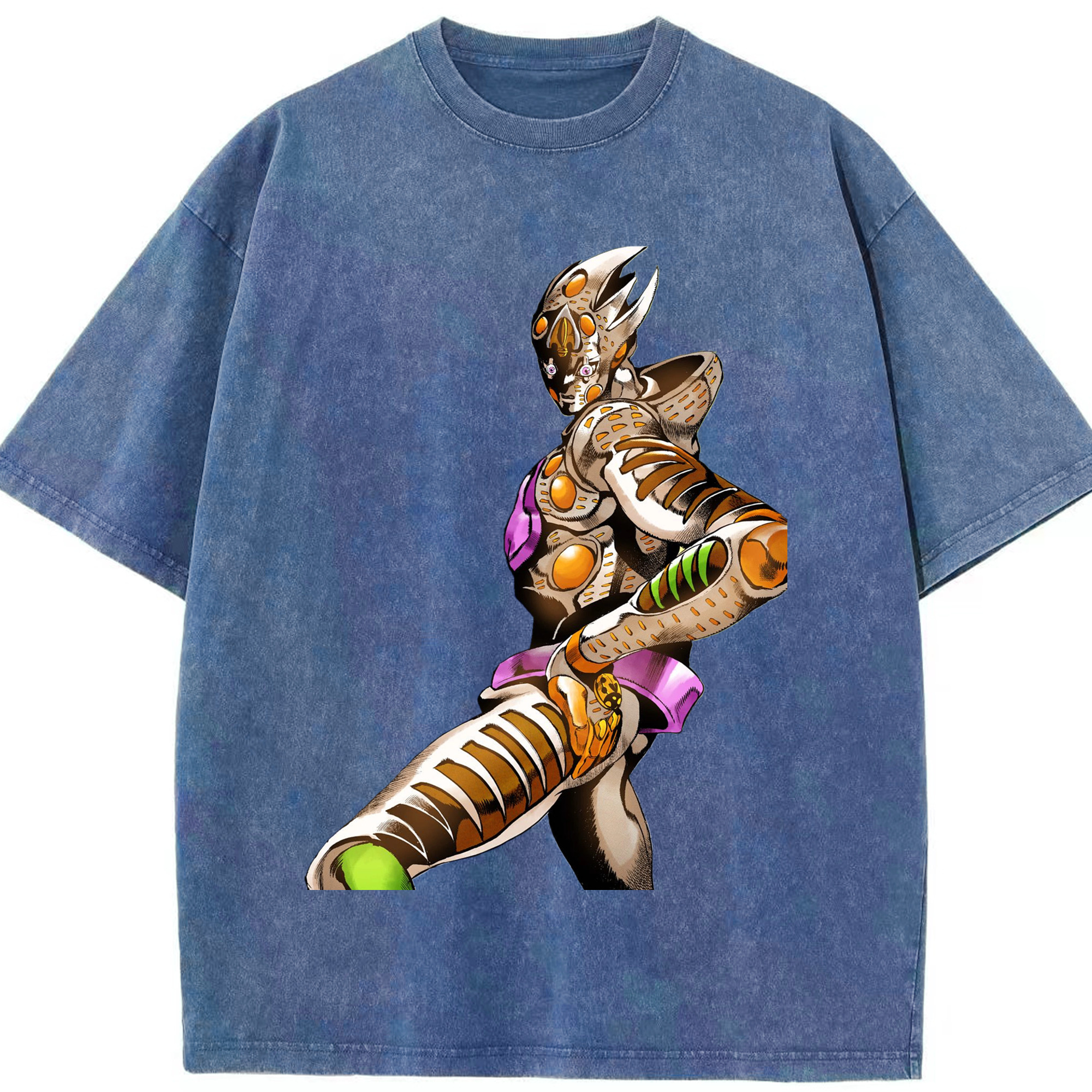 （画像用） ジョジョの奇妙な冒険 ジョルノ?ジョバァーナ JoJo's Bizarre Adventure Giorno Giovanna 綿100% ヴィンテージ風 半袖Tシャツ（フロントプリント）