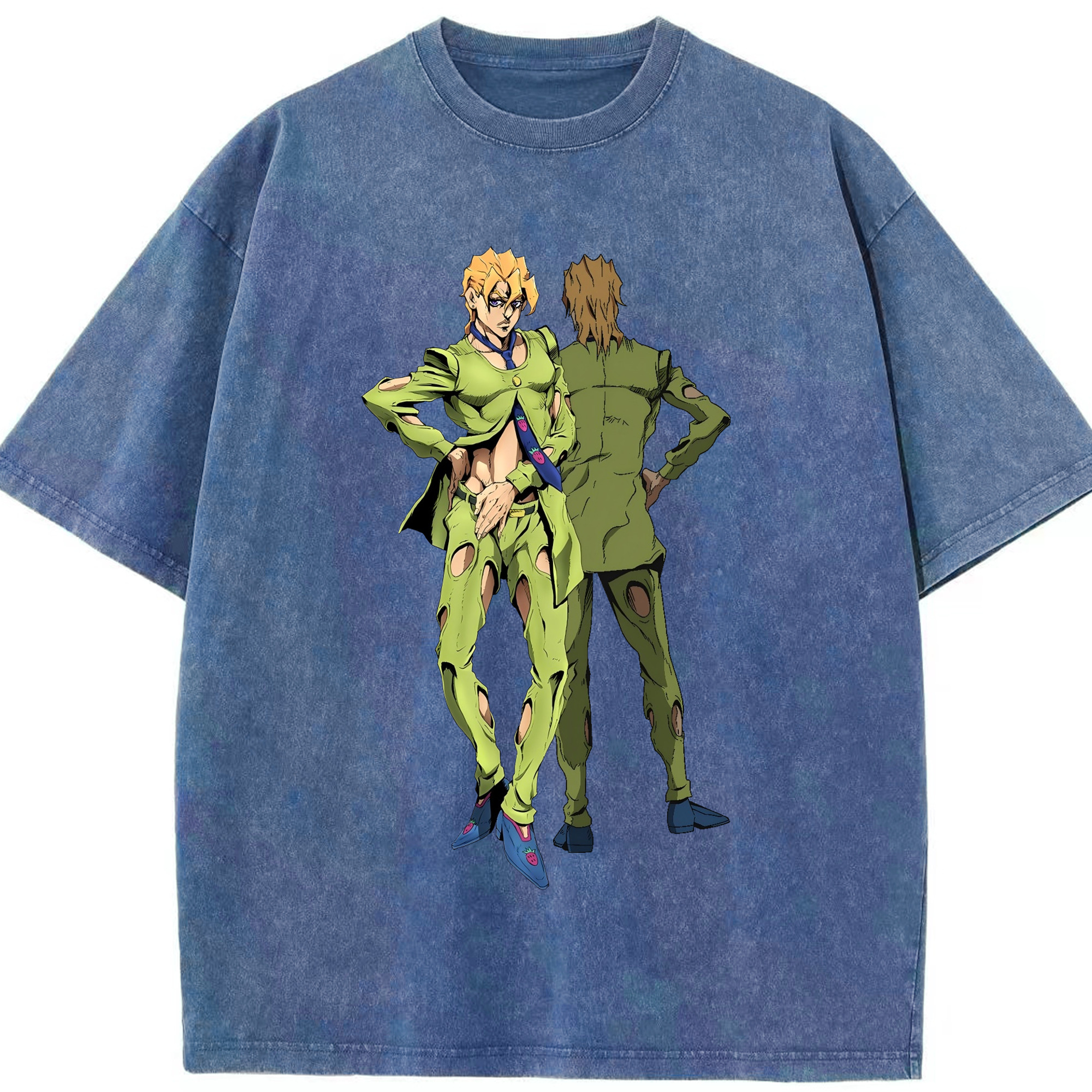 （画像用） ジョジョの奇妙な冒険 パンナコッタ?フー JoJo's Bizarre Adventure Pannacotta Fugo 綿100% ヴィンテージ風 半袖Tシャツ（フロントプリント）