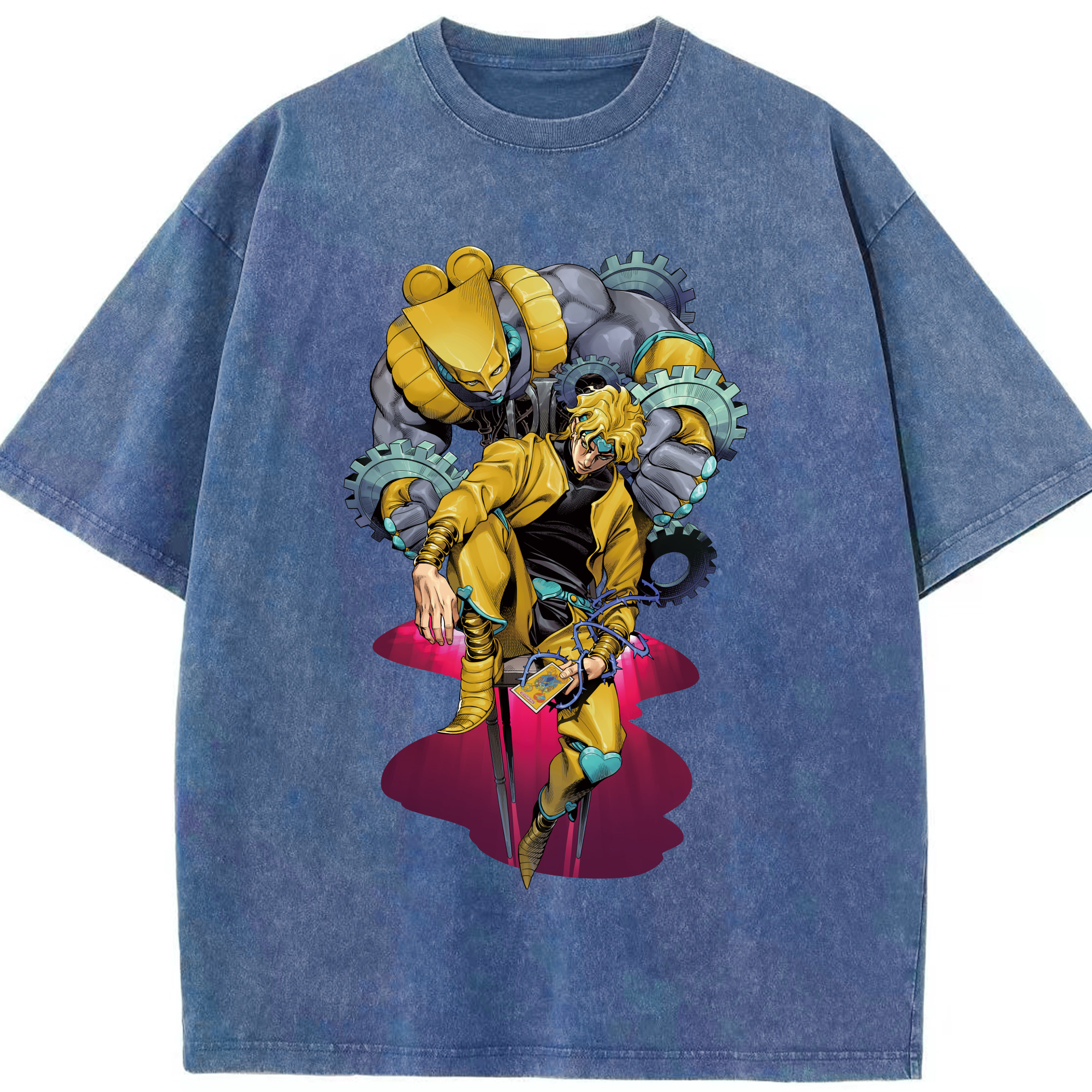 （画像用） ジョジョの奇妙な冒険 ディオ?ブランドー JoJo's Bizarre Adventure Dio Brando 綿100% ヴィンテージ風 半袖Tシャツ（フロントプリント）
