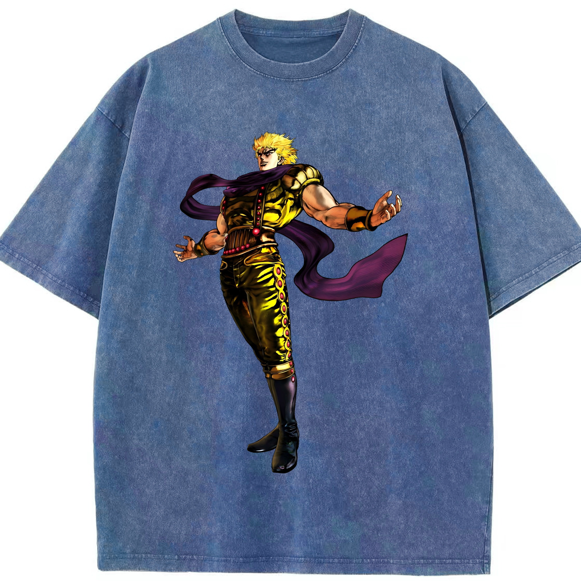 （画像用） ジョジョの奇妙な冒険 ディオ?ブランドー JoJo's Bizarre Adventure Dio Brando 綿100% ヴィンテージ風 半袖Tシャツ（フロントプリント）