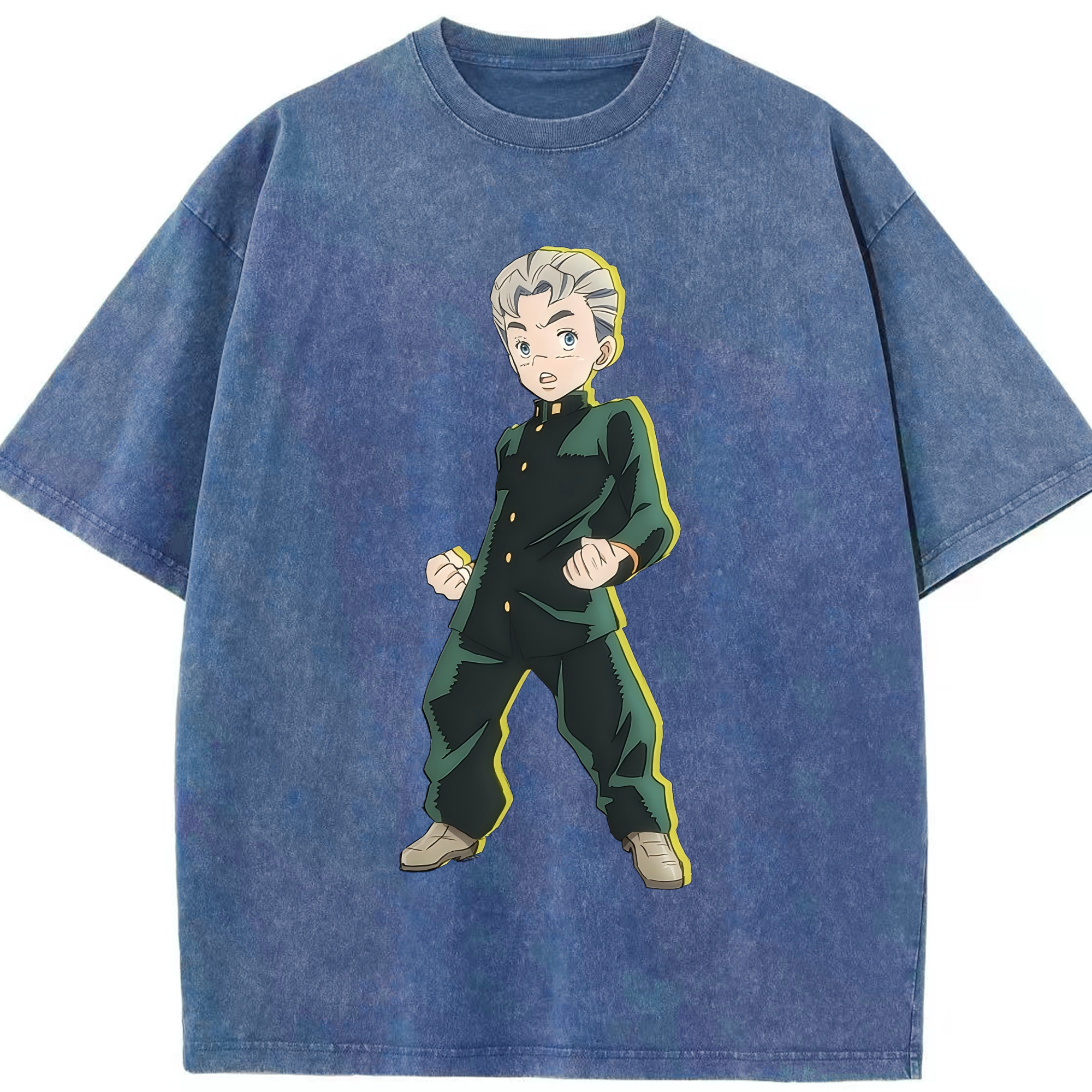 （画像用） ジョジョの奇妙な冒険 広瀨康一 JoJo's Bizarre Adventure Hirose Koichi 綿100% ヴィンテージ風 半袖Tシャツ（フロントプリント）