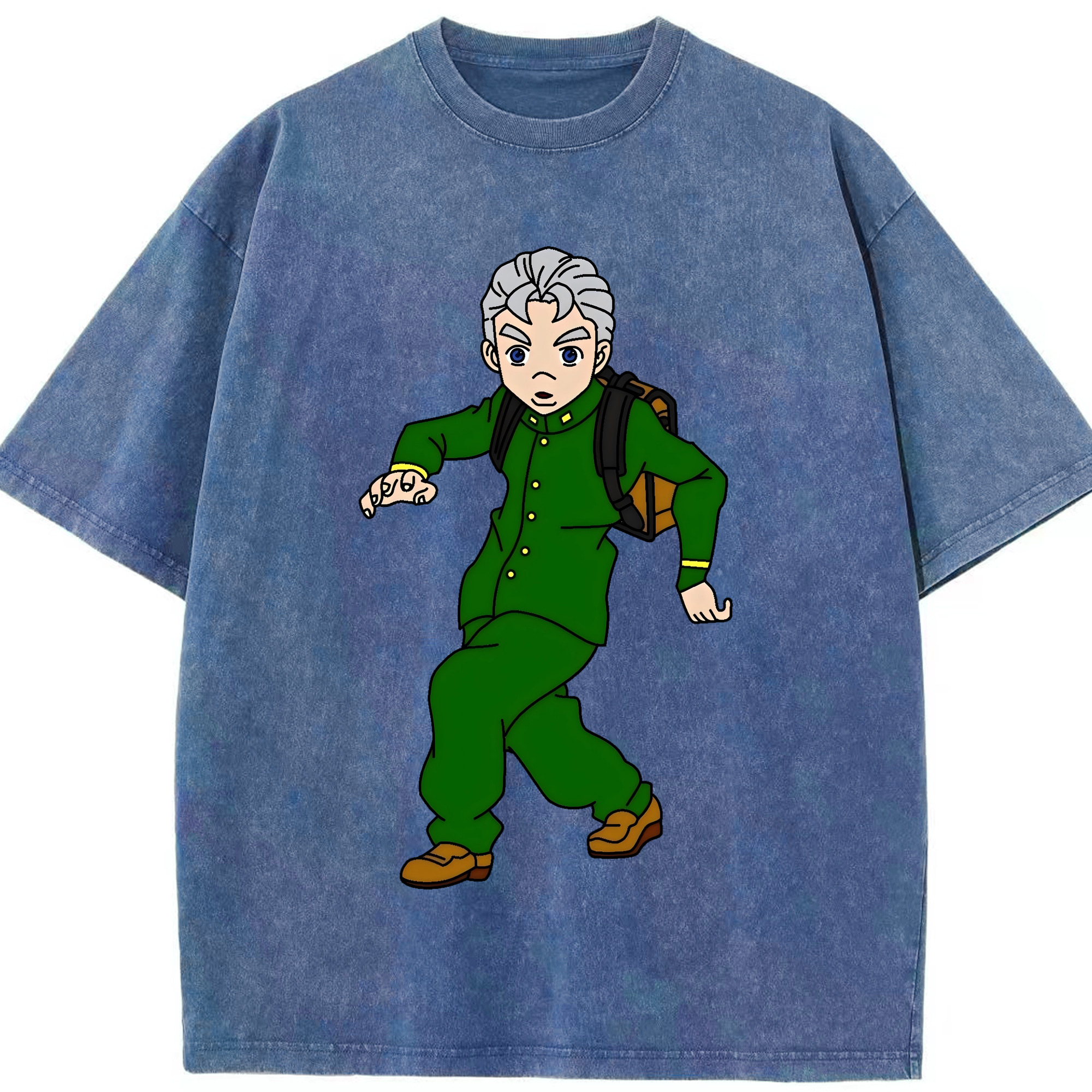 （画像用） ジョジョの奇妙な冒険 広瀨康一 JoJo's Bizarre Adventure Hirose Koichi 綿100% ヴィンテージ風 半袖Tシャツ（フロントプリント）