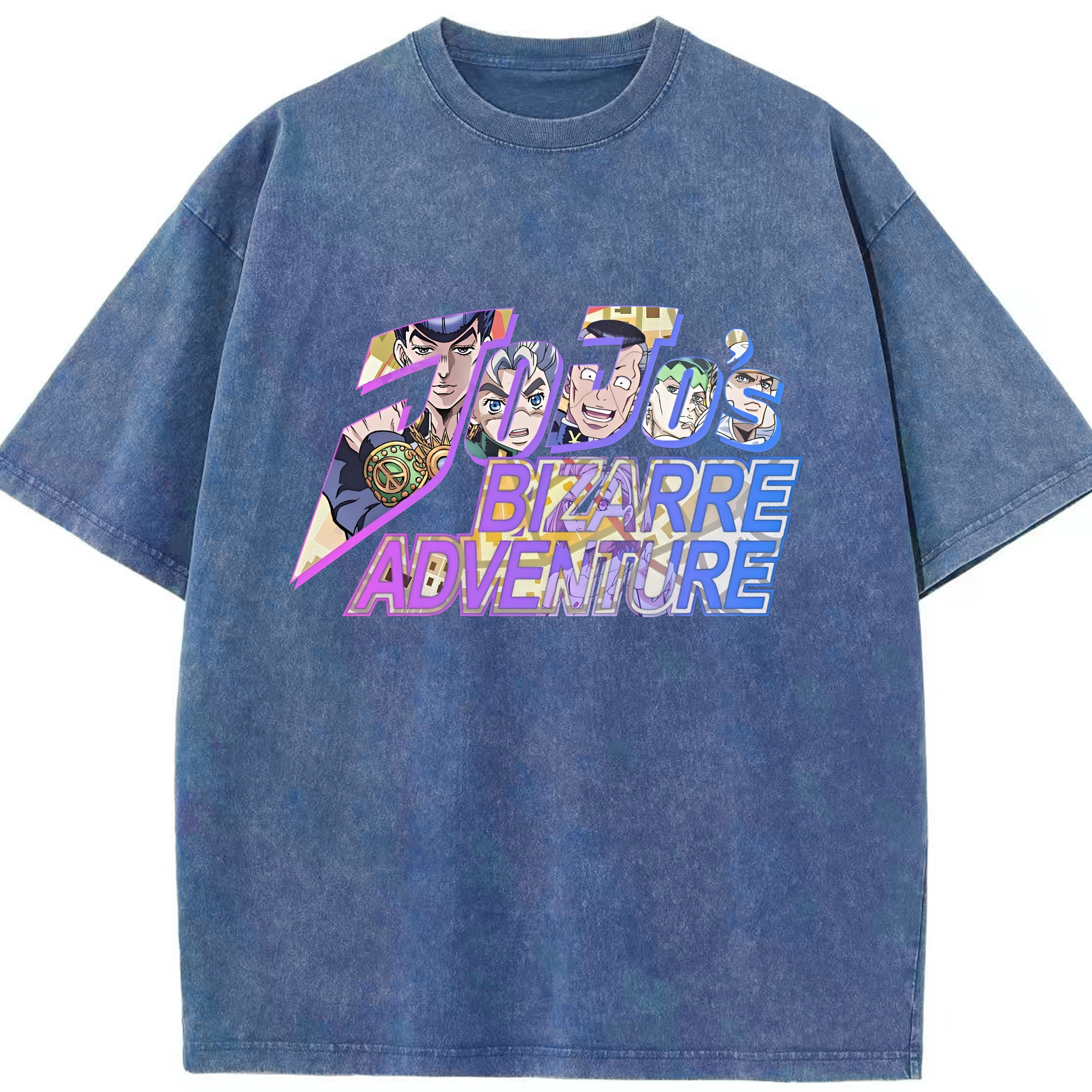 （画像用） ジョジョの奇妙な冒険 JoJo's Bizarre Adventure 綿100% ヴィンテージ風 半袖Tシャツ（フロントプリント）