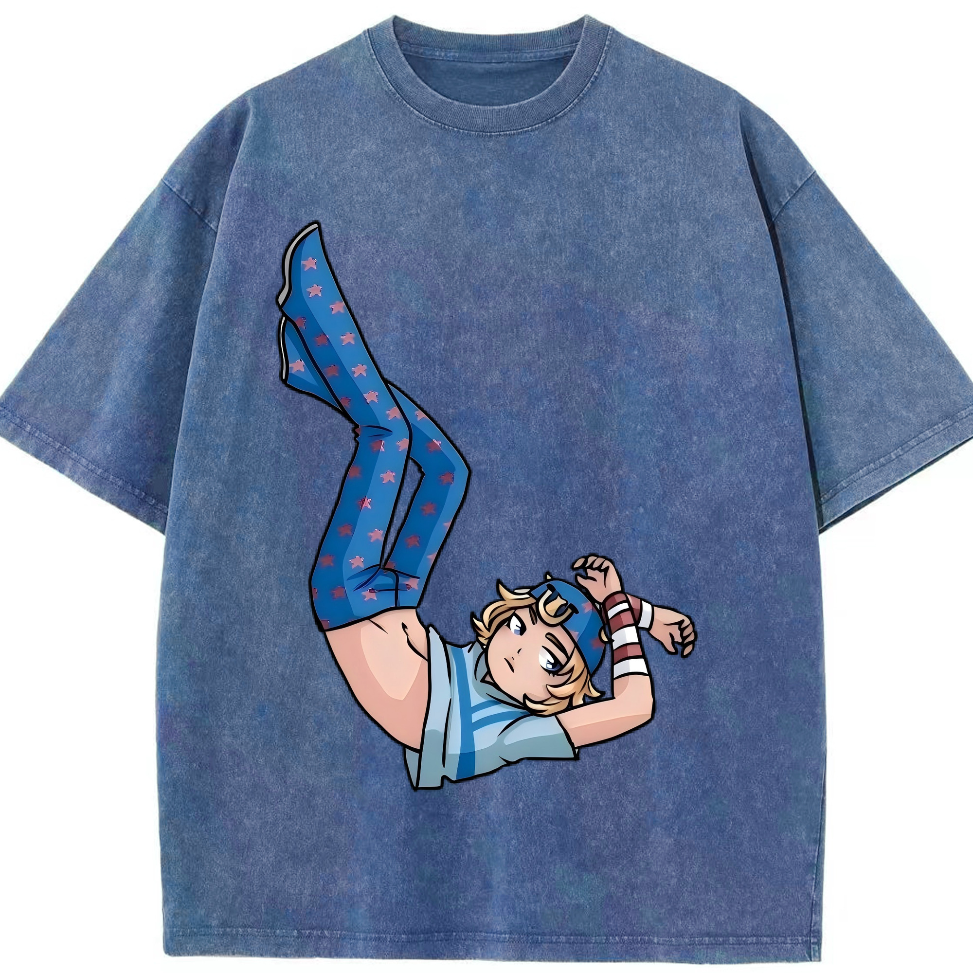 （画像用） ジョジョの奇妙な冒険 グイード?ミスタ JoJo's Bizarre Adventure Guido Mista 綿100% ヴィンテージ風 半袖Tシャツ（フロントプリント）