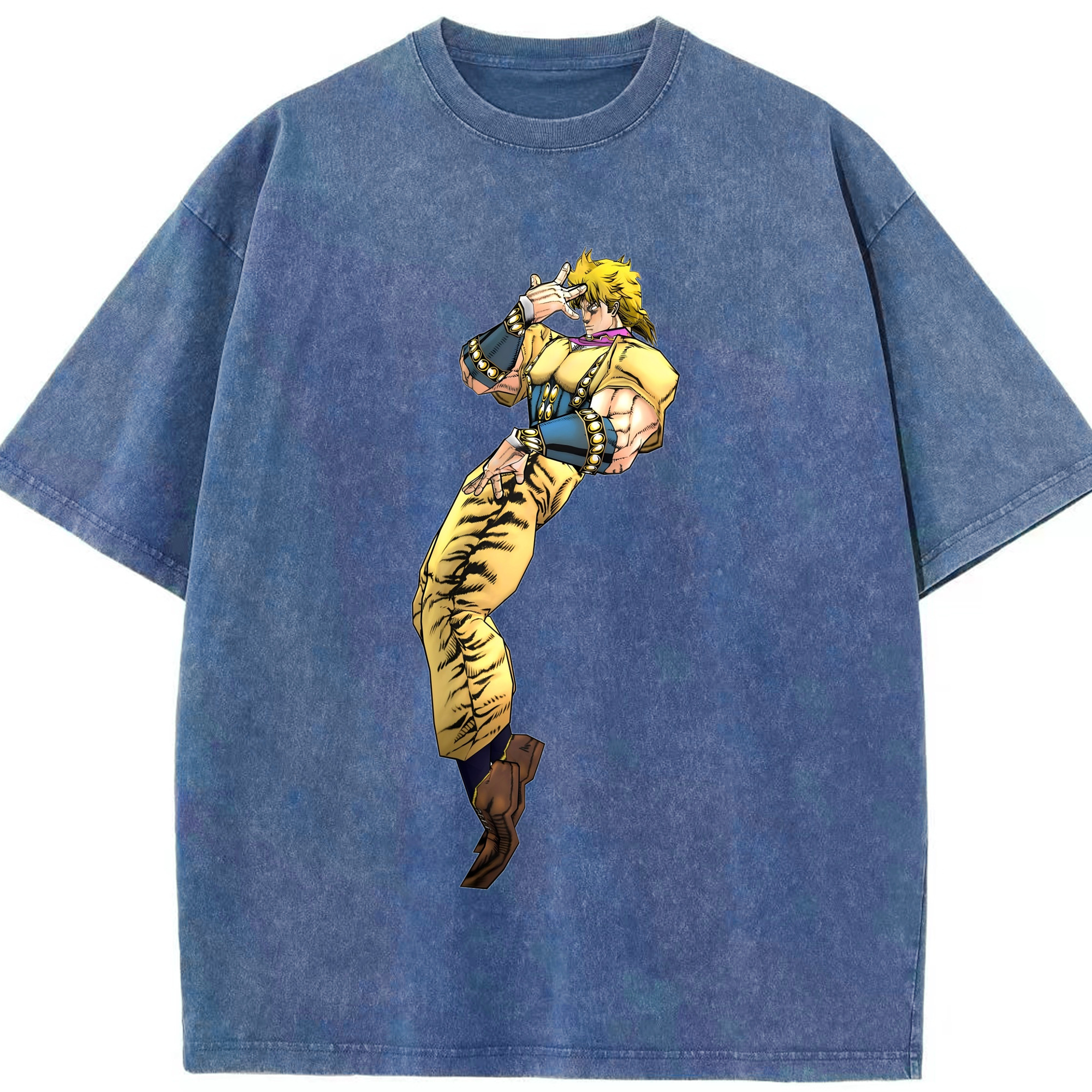 （画像用） ジョジョの奇妙な冒険 ディオ?ブランドー JoJo's Bizarre Adventure Dio Brando 綿100% ヴィンテージ風 半袖Tシャツ（フロントプリント）