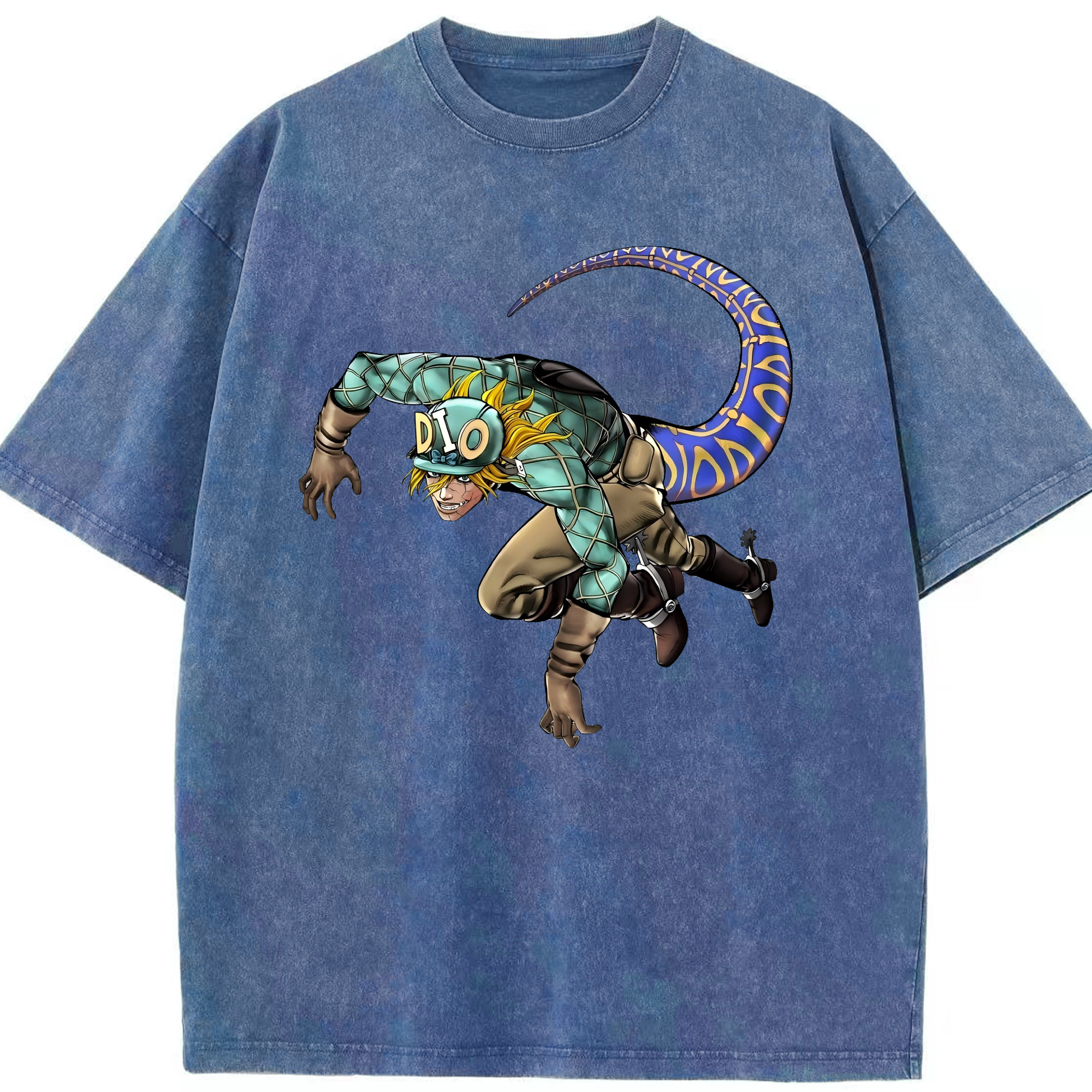 （画像用） ジョジョの奇妙な冒険 ディオ?ブランドー JoJo's Bizarre Adventure Dio Brando 綿100% ヴィンテージ風 半袖Tシャツ（フロントプリント）