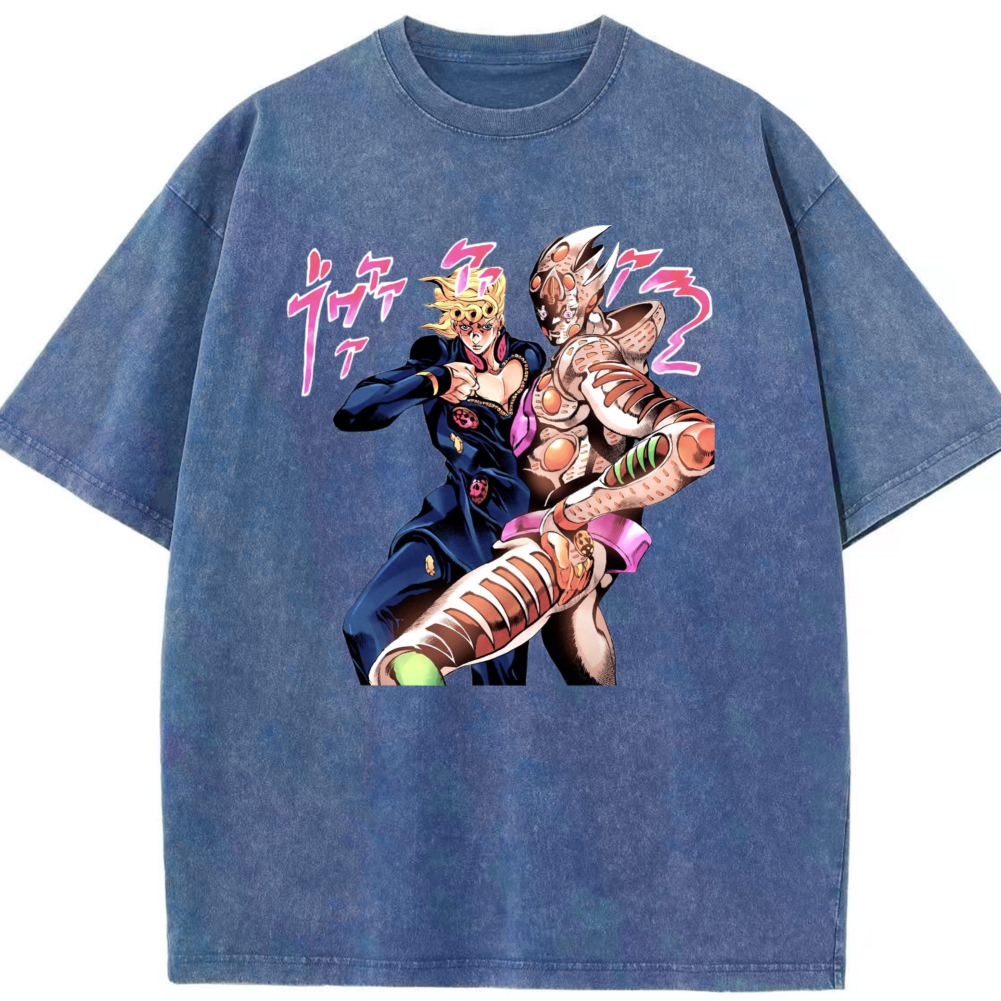 （画像用） ジョジョの奇妙な冒険 ジョルノ?ジョバァーナ JoJo's Bizarre Adventure Giorno Giovanna 綿100% ヴィンテージ風 半袖Tシャツ（フロントプリント）