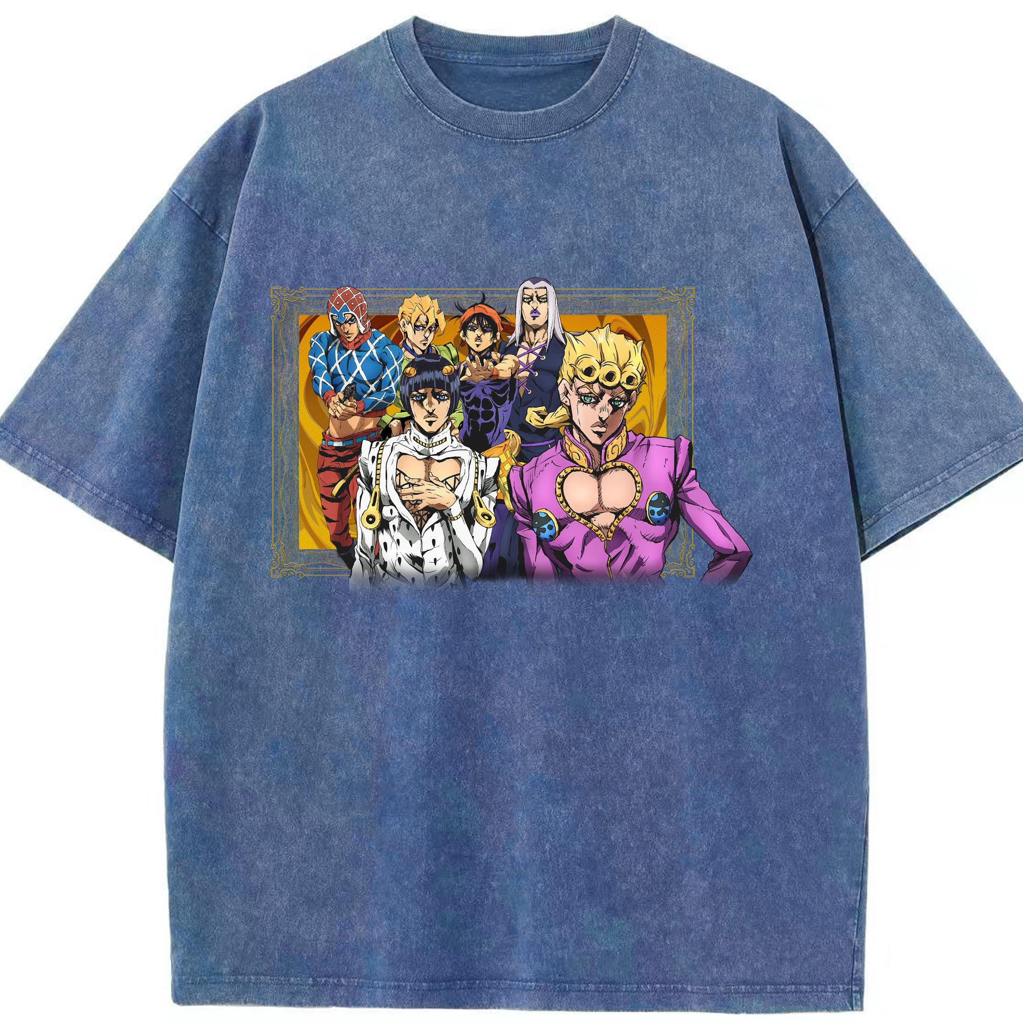 （画像用） ジョジョの奇妙な冒険 ジョルノ?ジョバァーナ JoJo's Bizarre Adventure Giorno Giovanna 綿100% ヴィンテージ風 半袖Tシャツ（フロントプリント）