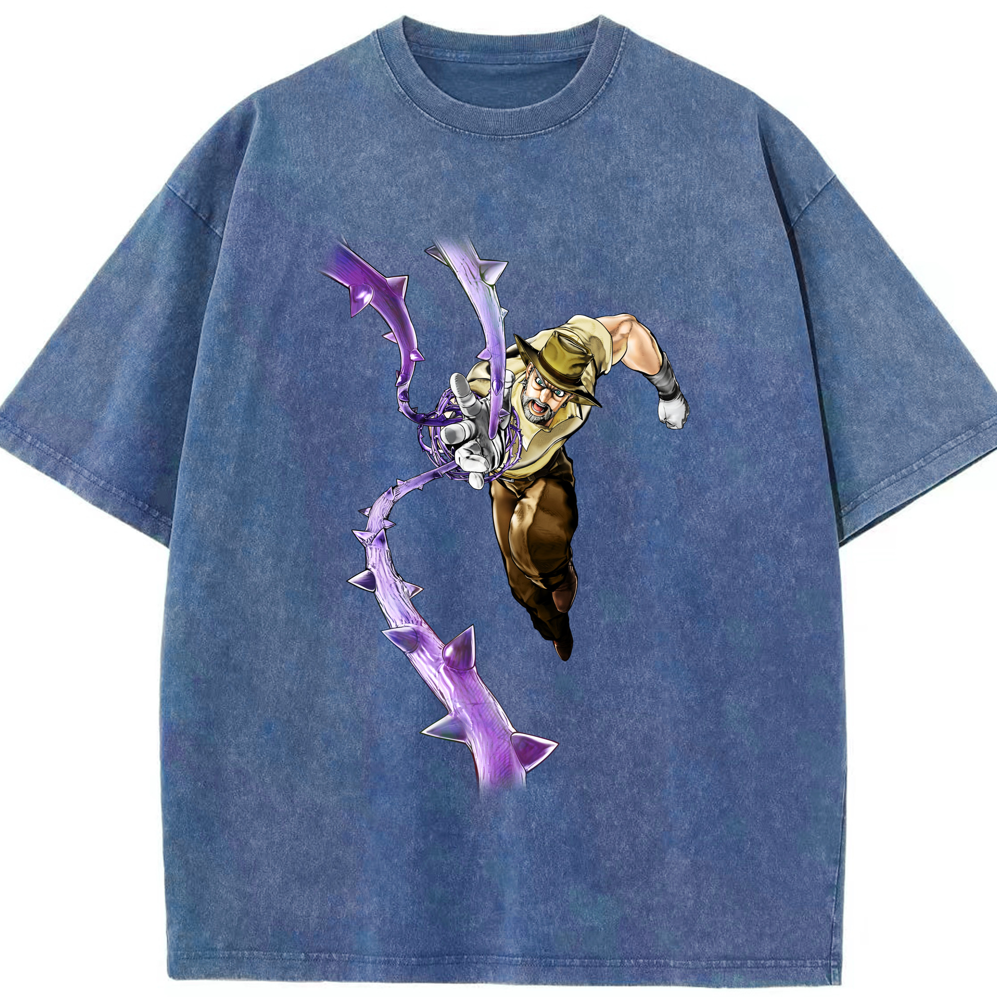 （画像用） ジョジョの奇妙な冒険 ジョセフ?ジョースター JoJo's Bizarre Adventure Joseph Joestar 綿100% ヴィンテージ風 半袖Tシャツ（フロントプリント）