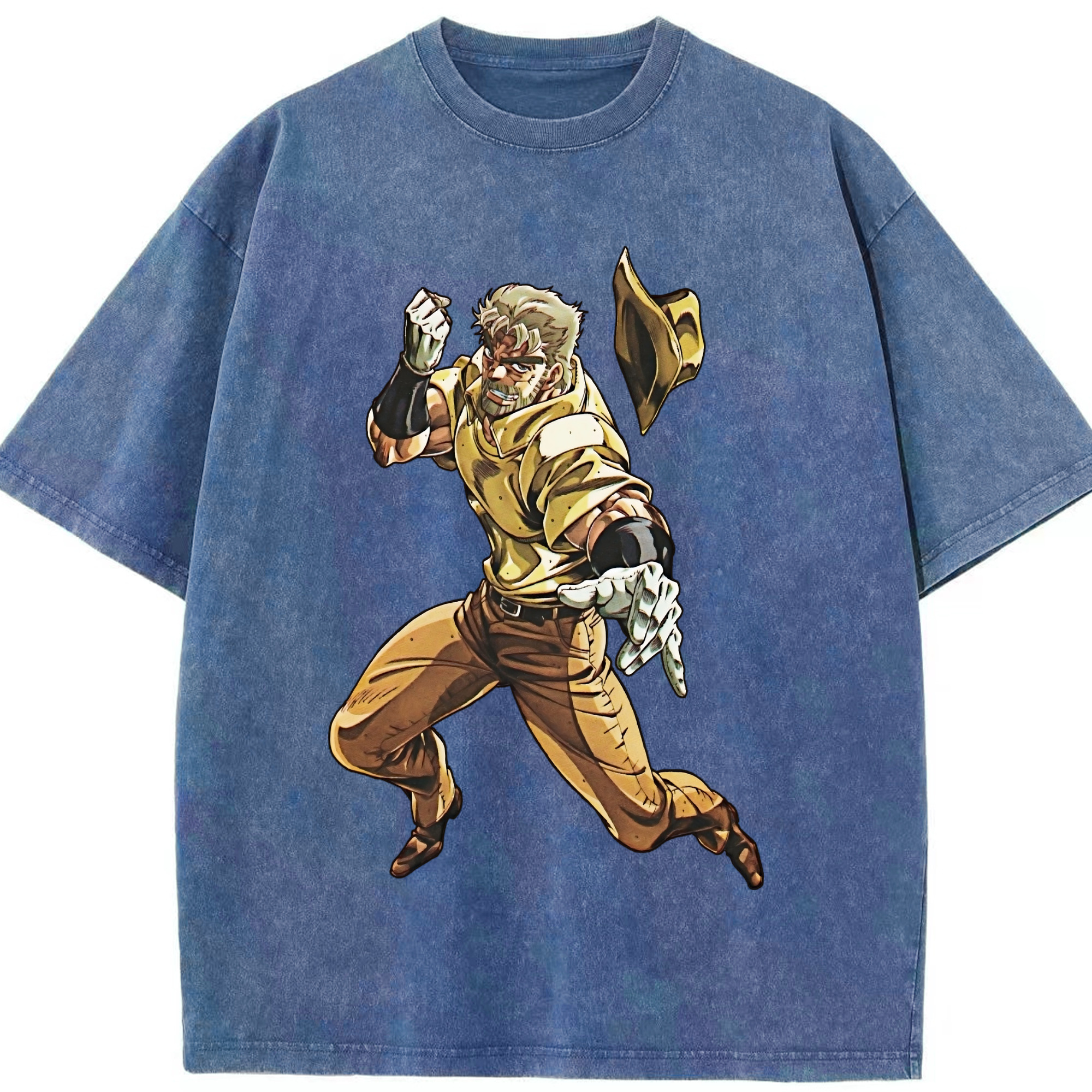 （画像用） ジョジョの奇妙な冒険 ジョセフ?ジョースター JoJo's Bizarre Adventure Joseph Joestar 綿100% ヴィンテージ風 半袖Tシャツ（フロントプリント）