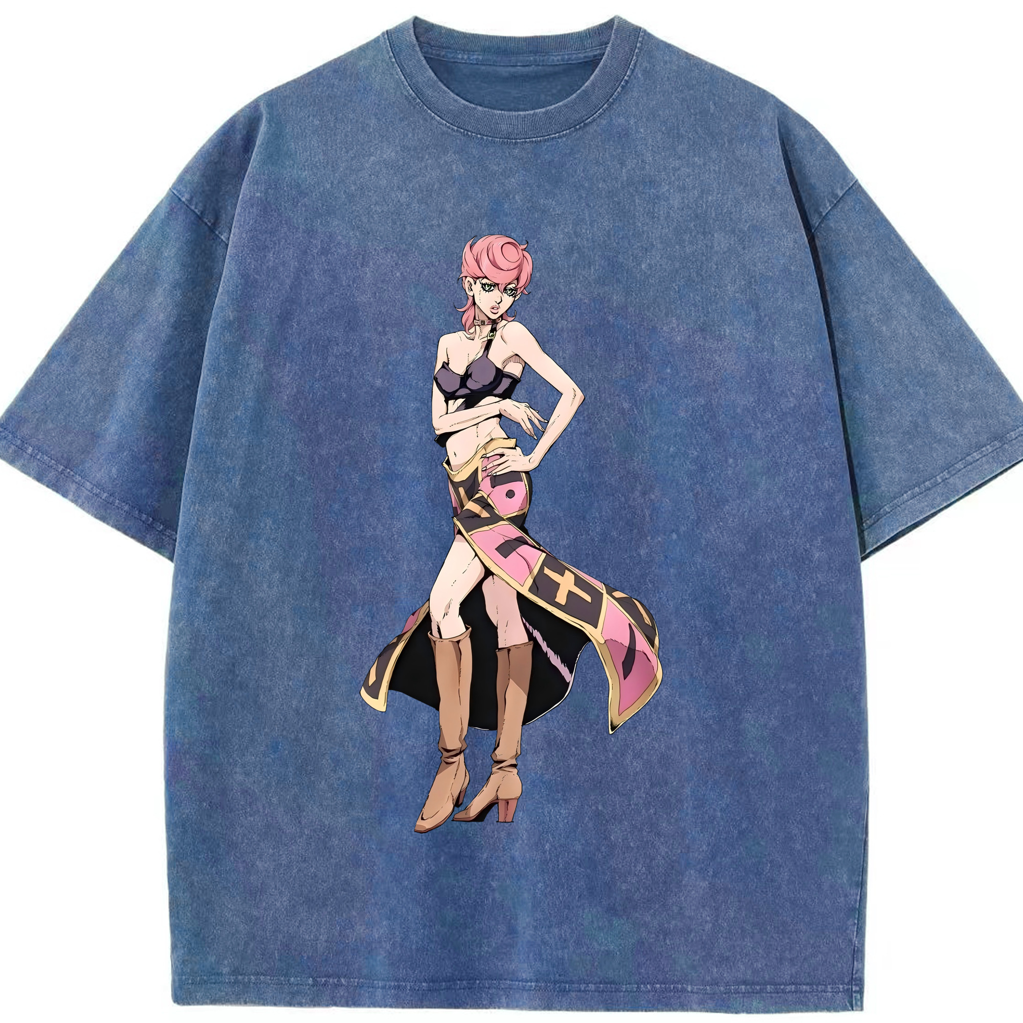 （画像用） ジョジョの奇妙な冒険 トリッシュ?ウナ JoJo's Bizarre Adventure Trish Una 綿100% ヴィンテージ風 半袖Tシャツ（フロントプリント）