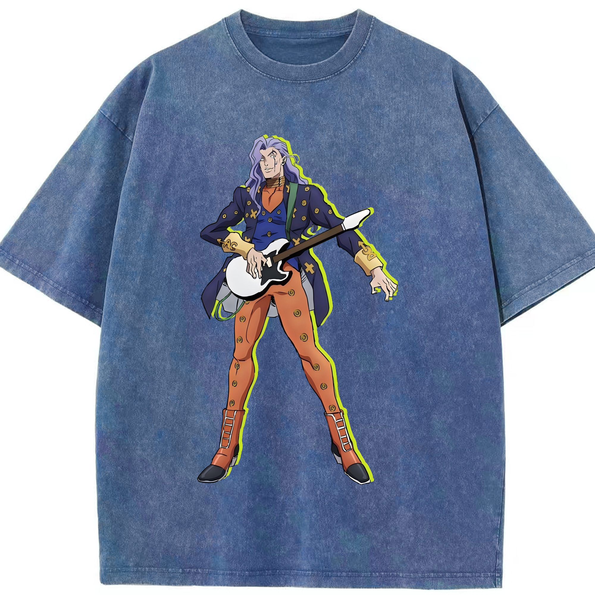 （画像用） ジョジョの奇妙な冒険 おといし あきら JoJo's Bizarre Adventure Akira Otoishi 綿100% ヴィンテージ風 半袖Tシャツ（フロントプリント）