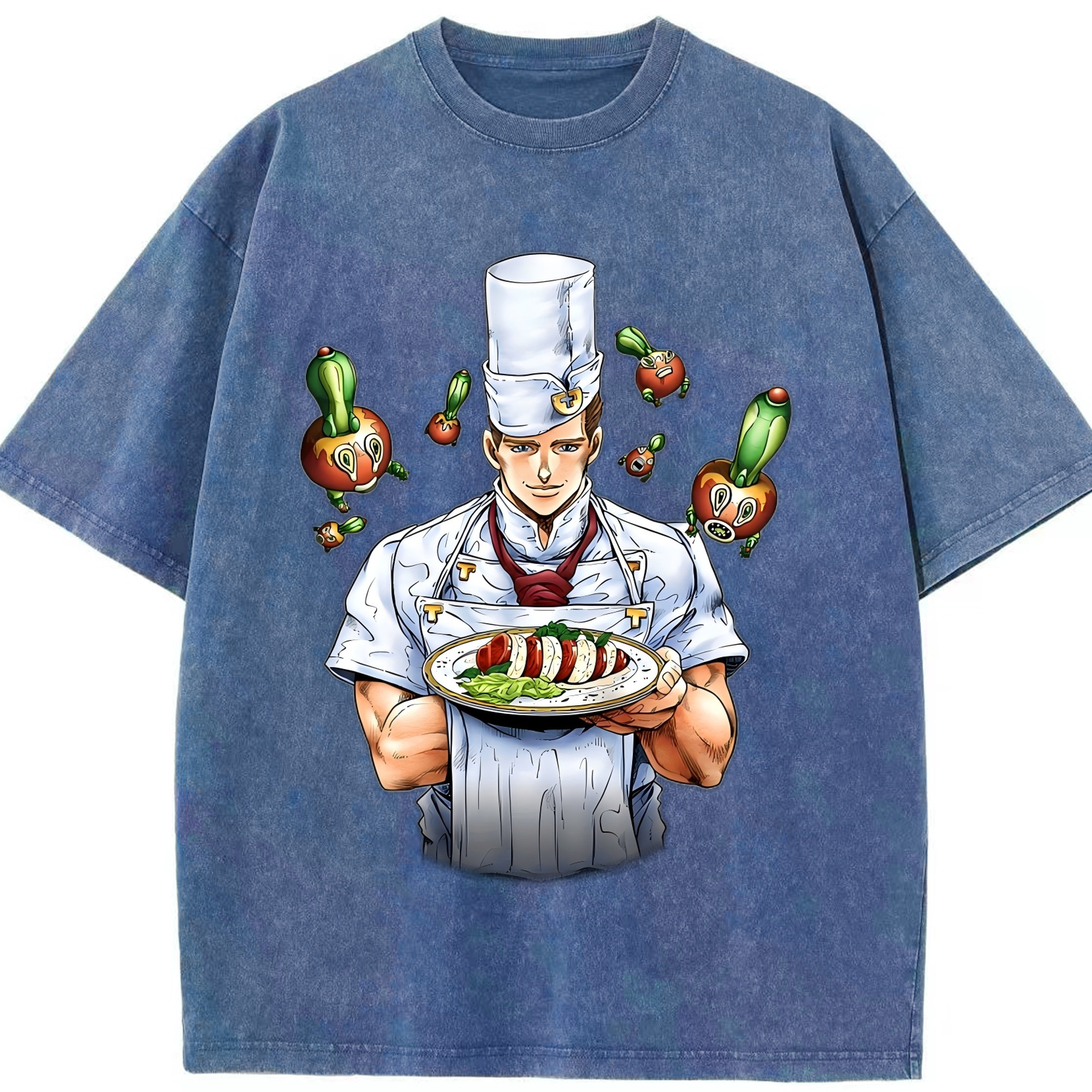 （画像用） ジョジョの奇妙な冒険 Tonio Trussardi JoJo's Bizarre Adventure トニオ?トラッサルディ 綿100% ヴィンテージ風 半袖Tシャツ（フロントプリント）