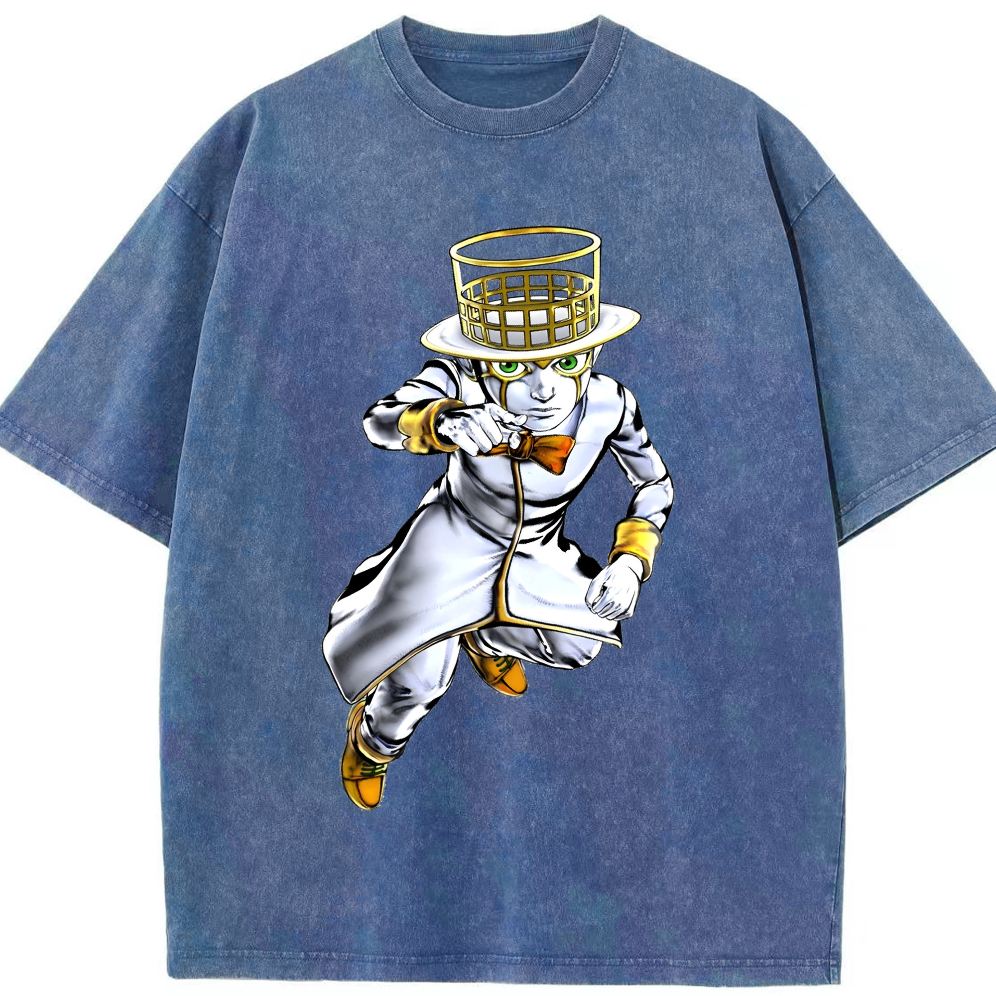 （画像用） ジョジョの奇妙な冒険 岸辺 露伴（きしべ ろはん） JoJo's Bizarre Adventure Rohan Kishibe 綿100% ヴィンテージ風 半袖Tシャツ（フロントプリント）