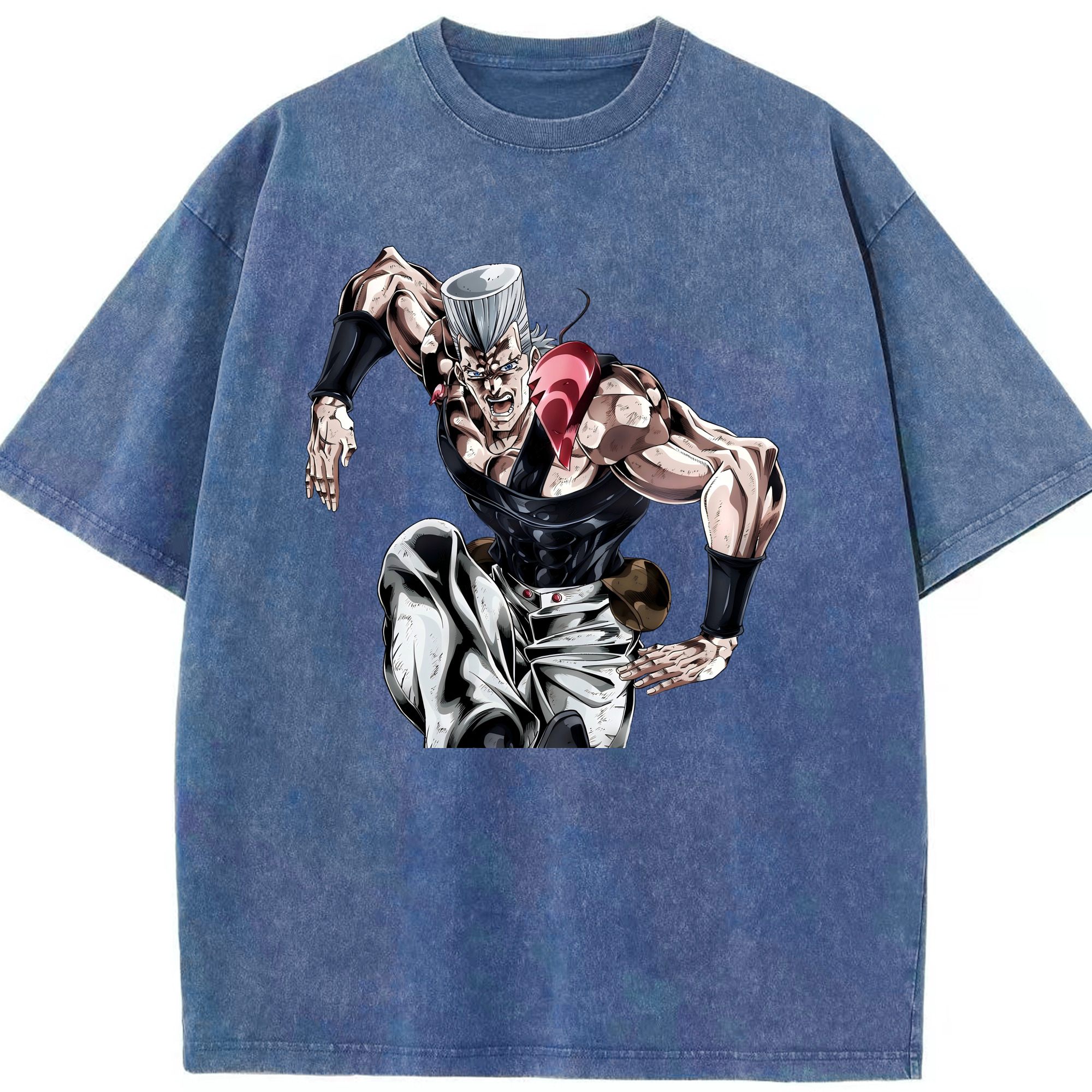 （画像用） ジョジョの奇妙な冒険 ジャン＝ピエール?ポルナレフ JoJo's Bizarre Adventure Jan Pierre Polnareff 綿100% ヴィンテージ風 半袖Tシャツ（フロントプリント）