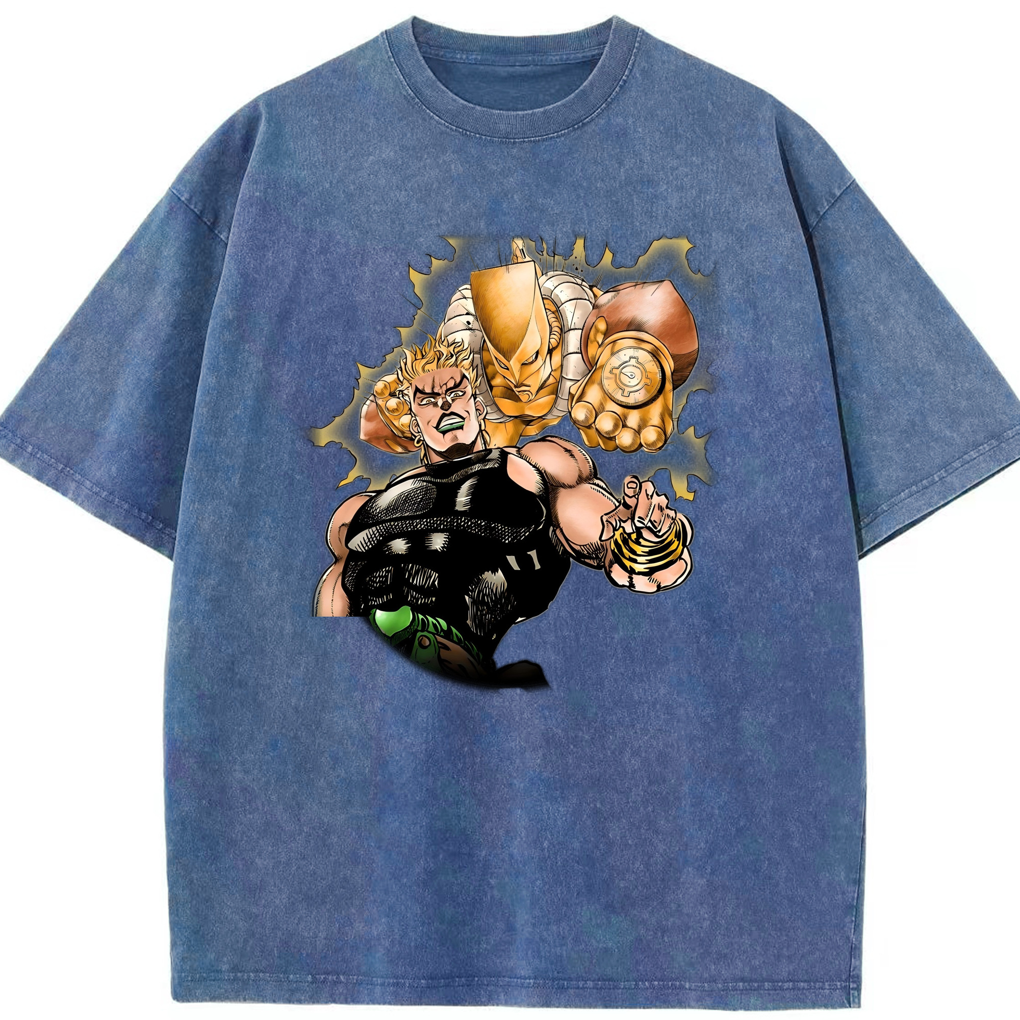 （画像用） ジョジョの奇妙な冒険 ディオ?ブランドー JoJo's Bizarre Adventure Dio Brando 綿100% ヴィンテージ風 半袖Tシャツ（フロントプリント）