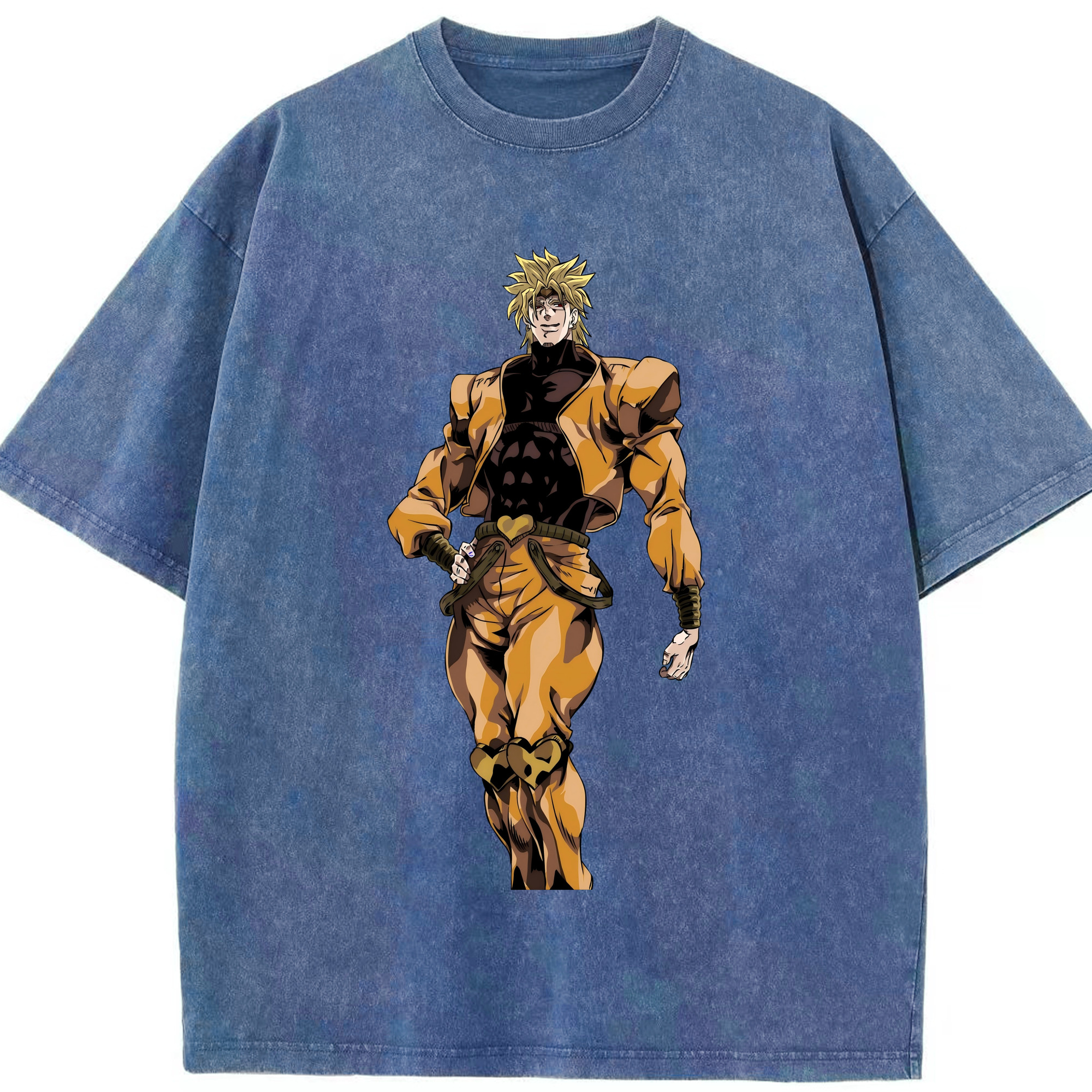 （画像用） ジョジョの奇妙な冒険 ディオ?ブランドー JoJo's Bizarre Adventure Dio Brando 綿100% ヴィンテージ風 半袖Tシャツ（フロントプリント）