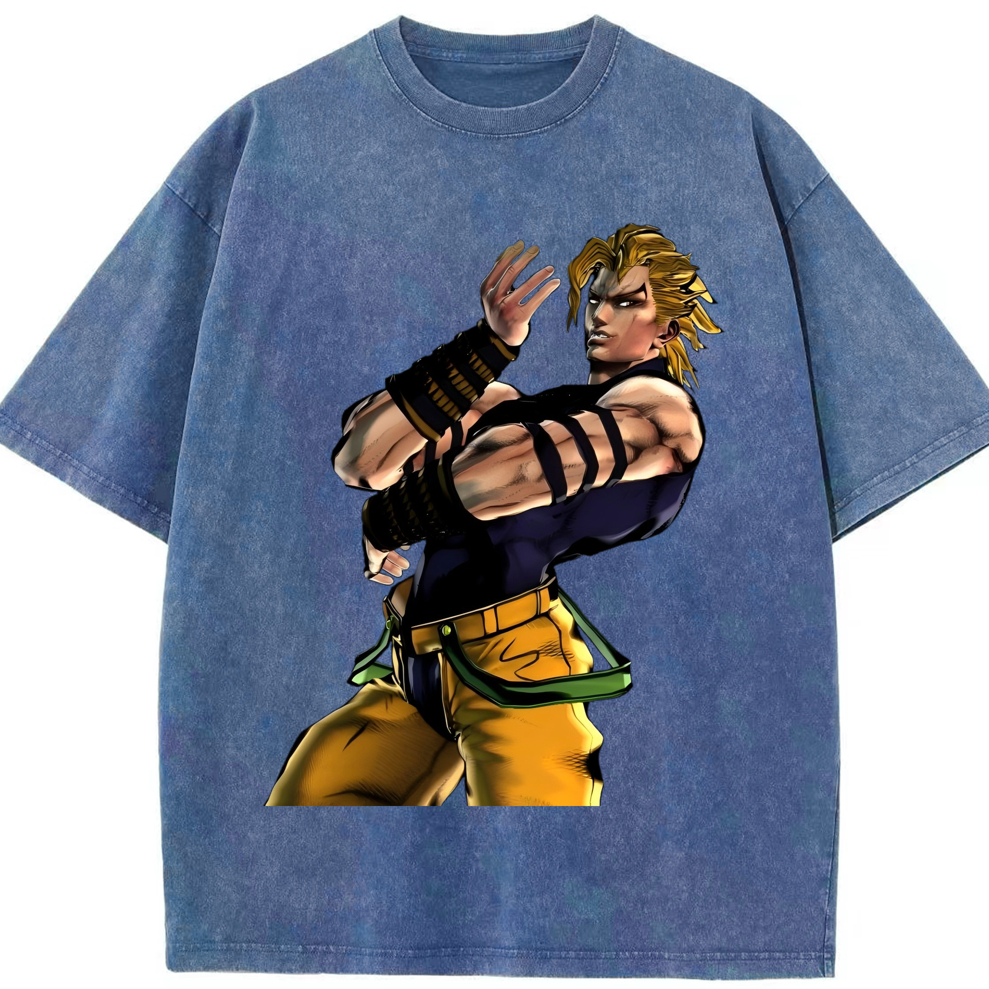 （画像用） ジョジョの奇妙な冒険 ディオ?ブランドー JoJo's Bizarre Adventure Dio Brando 綿100% ヴィンテージ風 半袖Tシャツ（フロントプリント）