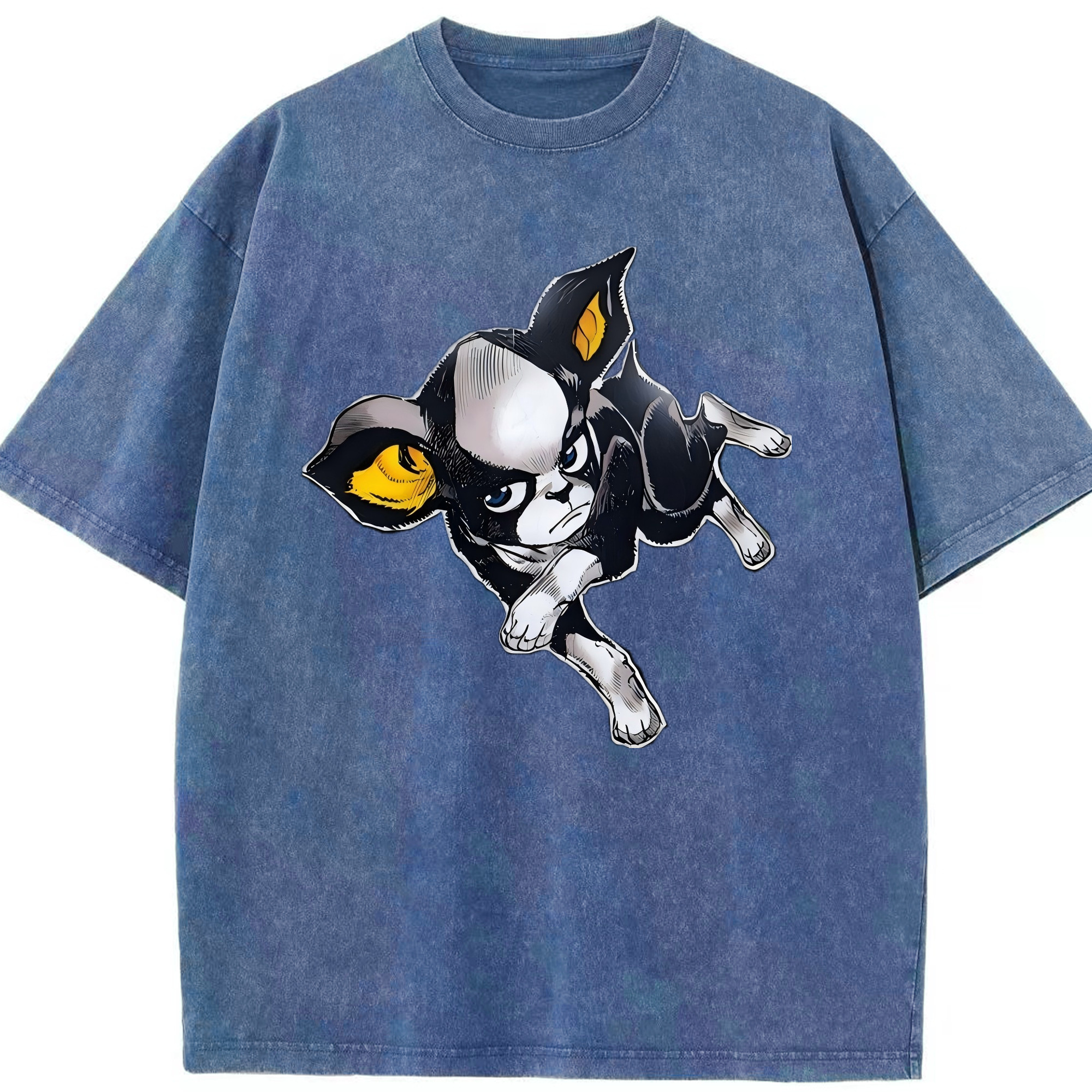 （画像用） ジョジョの奇妙な冒険 イギー JoJo's Bizarre Adventure Iggy 綿100% ヴィンテージ風 半袖Tシャツ（フロントプリント）