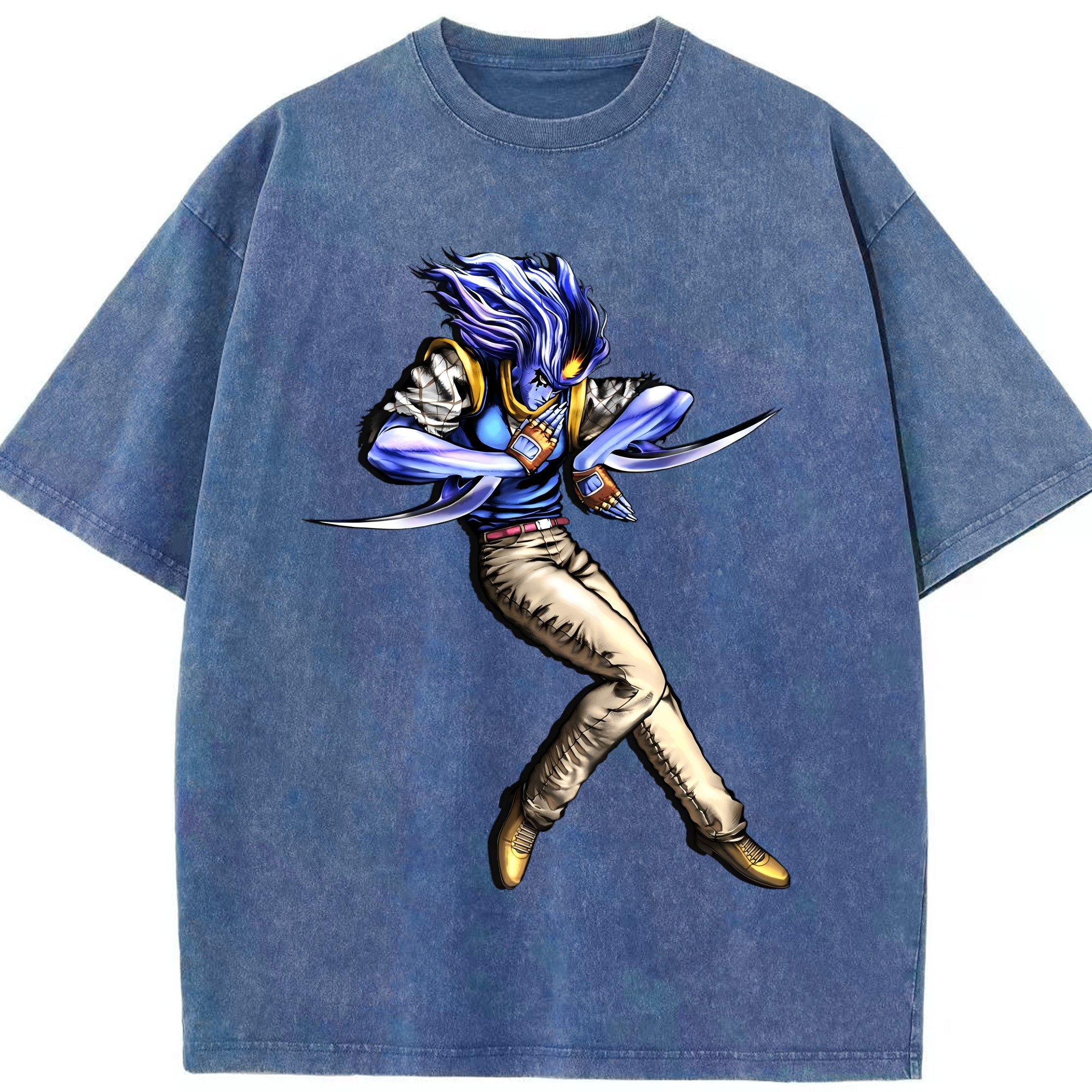 （画像用） ジョジョの奇妙な冒険 JoJo's Bizarre Adventure 綿100% ヴィンテージ風 半袖Tシャツ（フロントプリント）