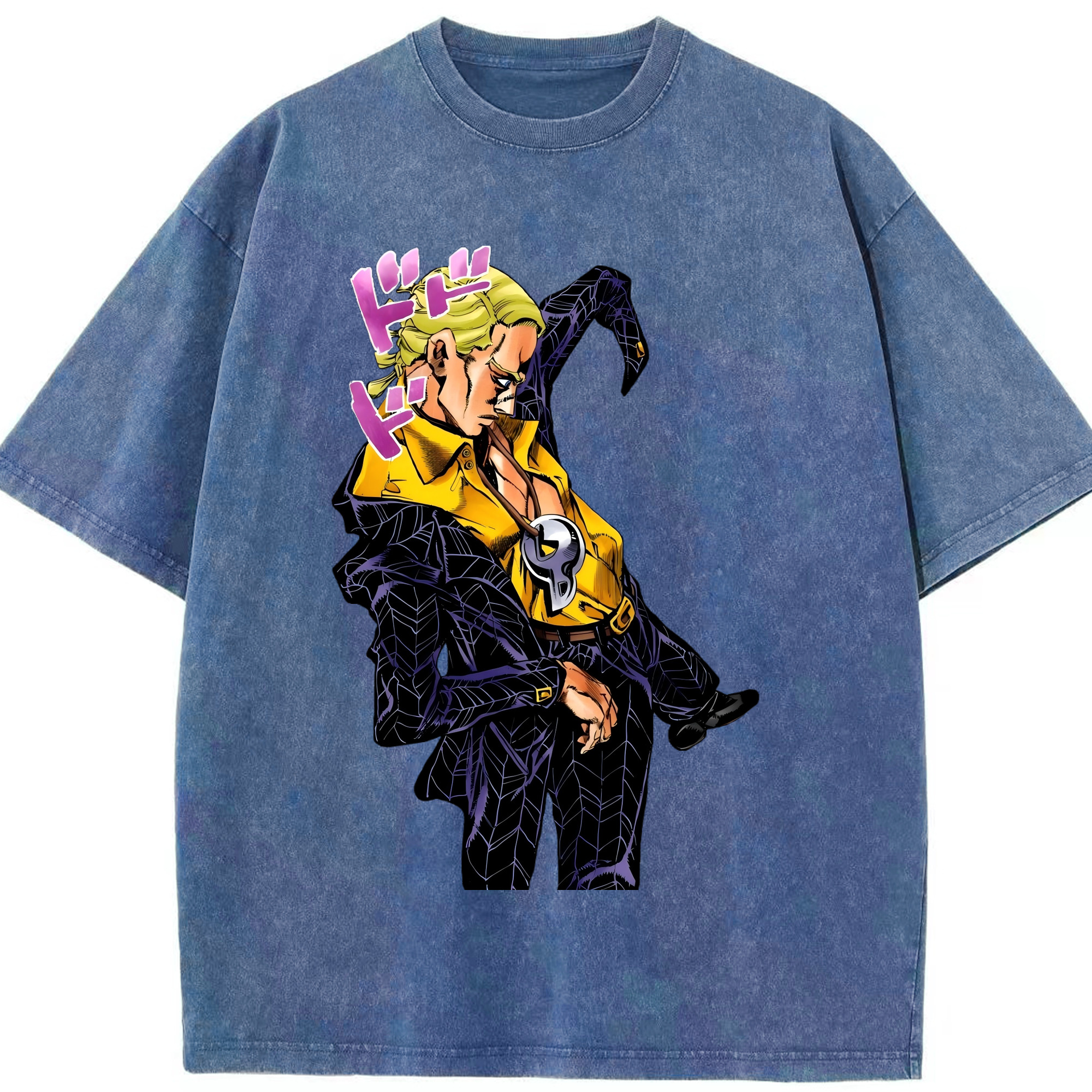 （画像用） ジョジョの奇妙な冒険 プロシュート JoJo's Bizarre Adventure Prosciutto 綿100% ヴィンテージ風 半袖Tシャツ（フロントプリント）