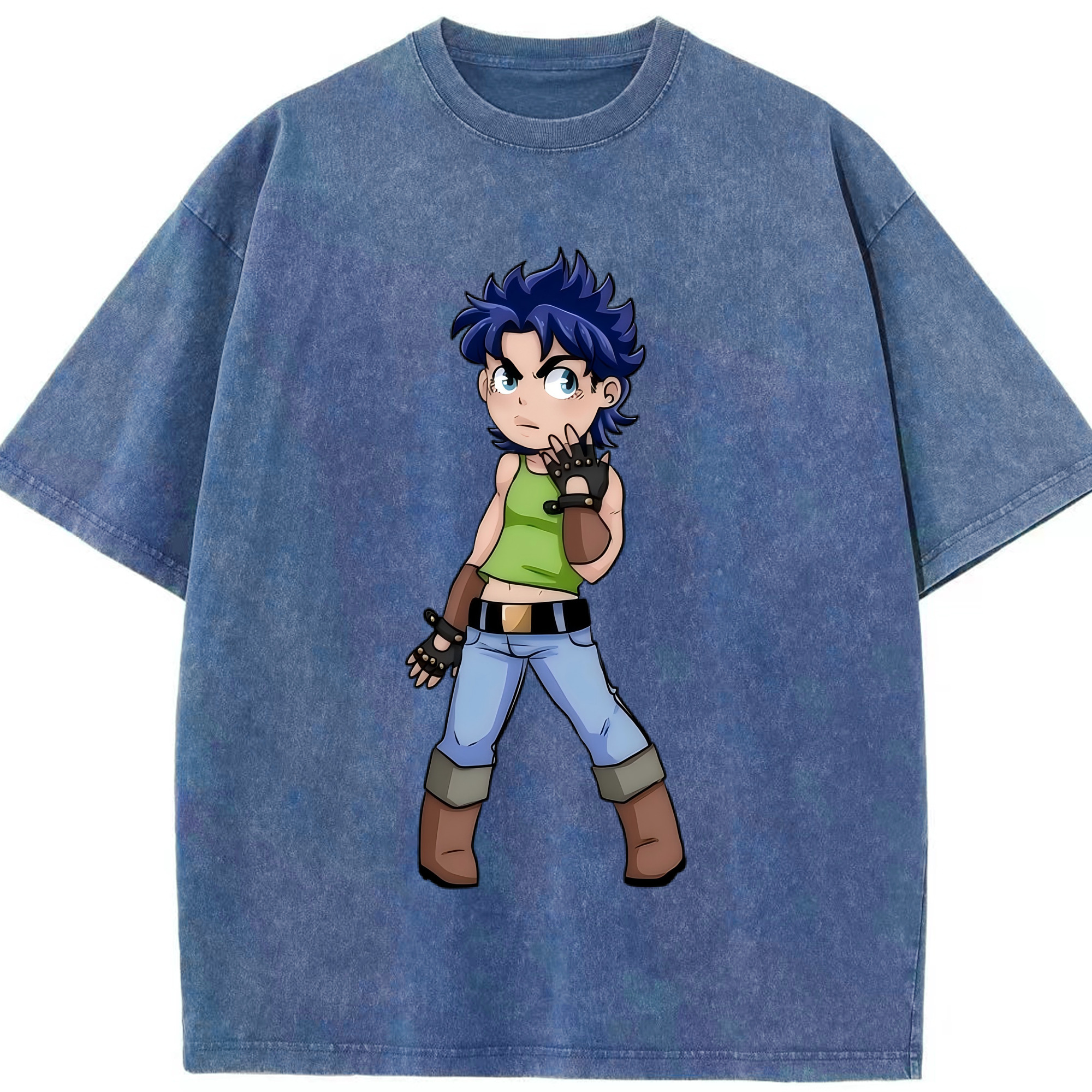 （画像用） ジョジョの奇妙な冒険 広瀨康一 JoJo's Bizarre Adventure Hirose Koichi 綿100% ヴィンテージ風 半袖Tシャツ（フロントプリント）