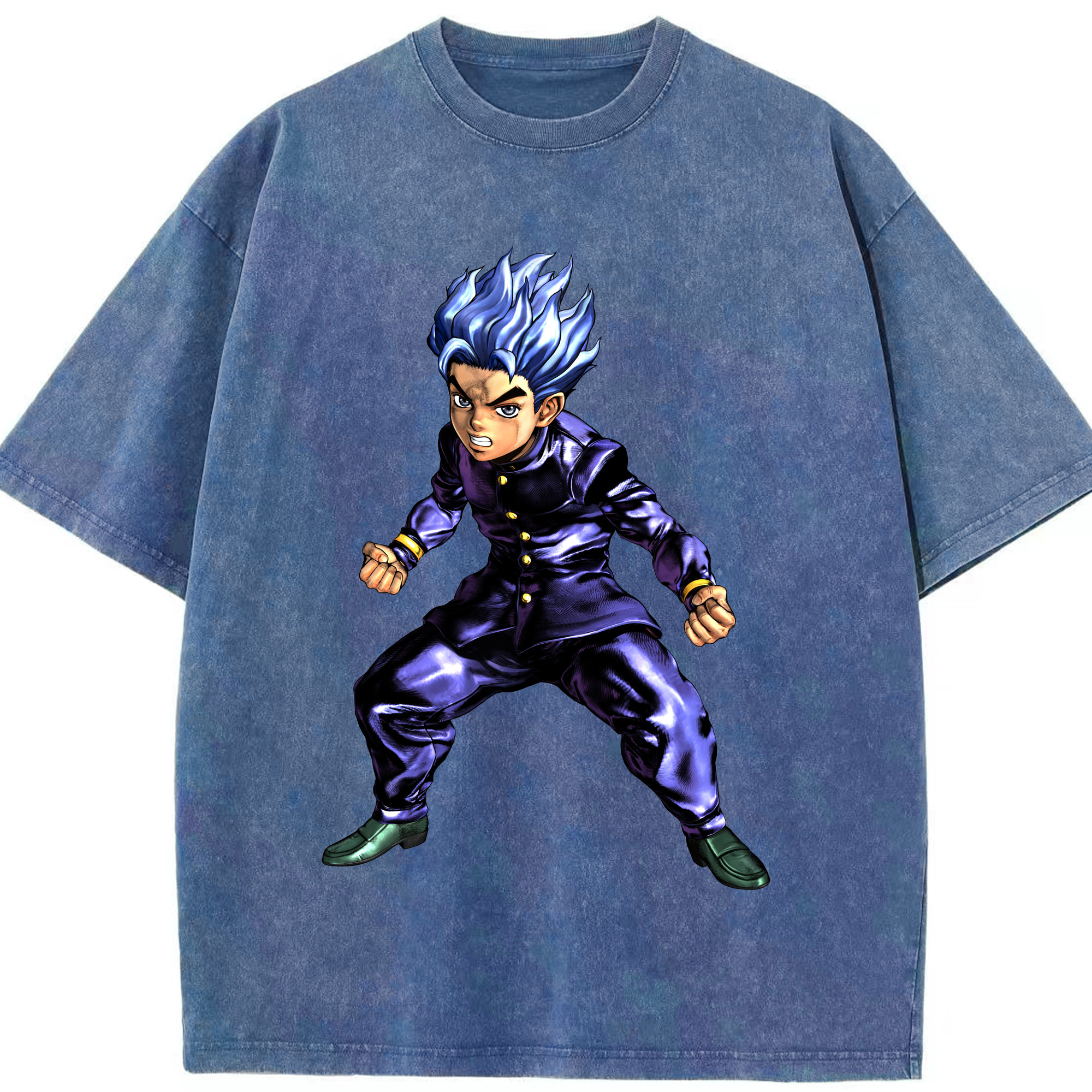 （画像用） ジョジョの奇妙な冒険 広瀨康一 JoJo's Bizarre Adventure Hirose Koichi 綿100% ヴィンテージ風 半袖Tシャツ（フロントプリント）