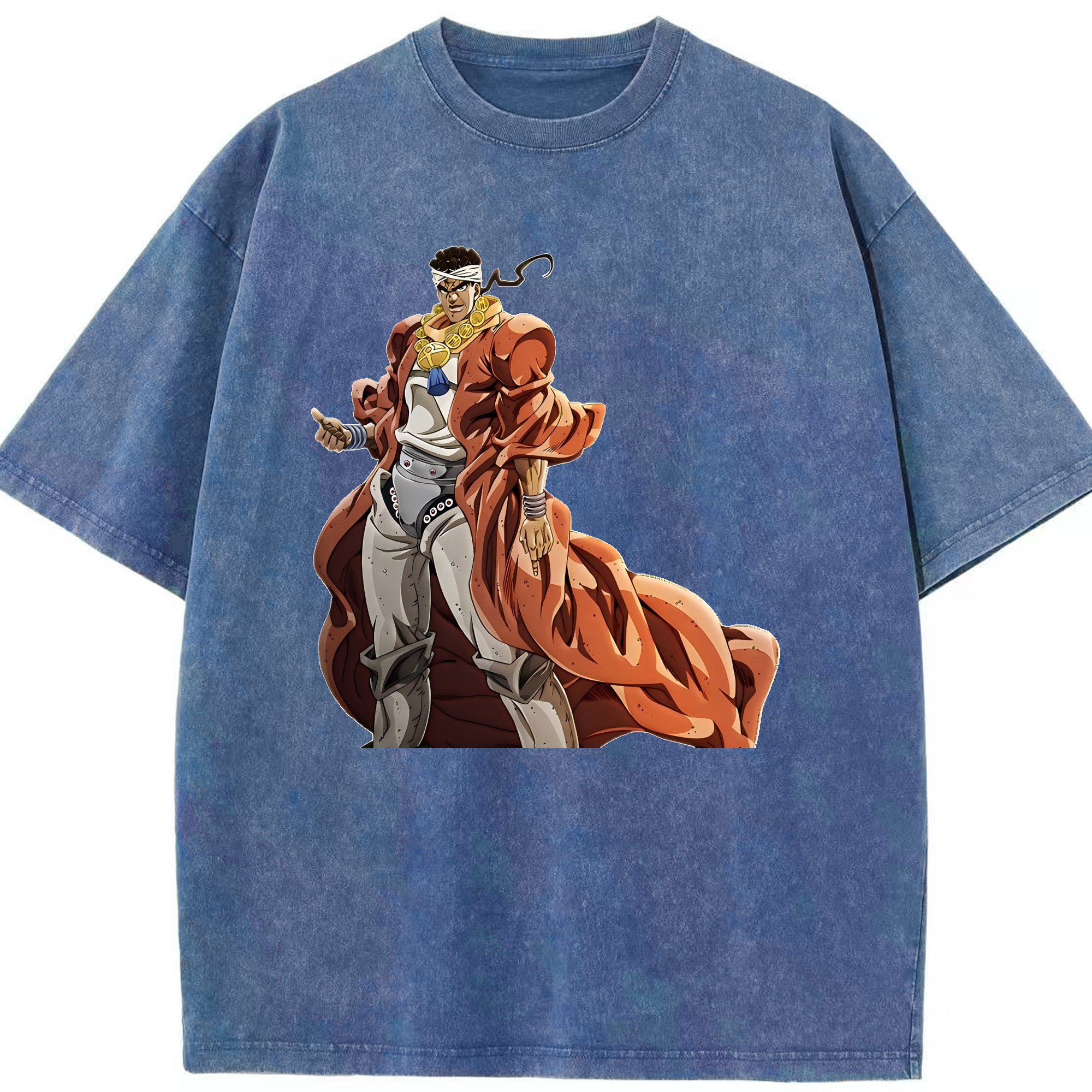 （画像用） ジョジョの奇妙な冒険 ムハンマド?アブドゥル JoJo's Bizarre Adventure Muhammad Avdol 綿100% ヴィンテージ風 半袖Tシャツ（フロントプリント）